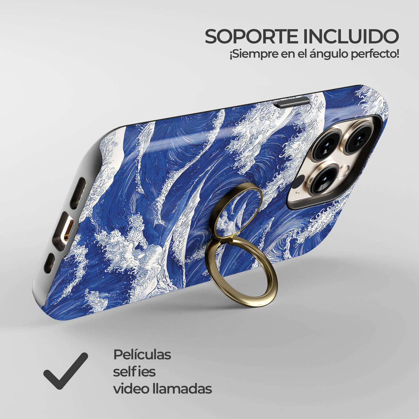 Soporte de anillo para celular Wave Art