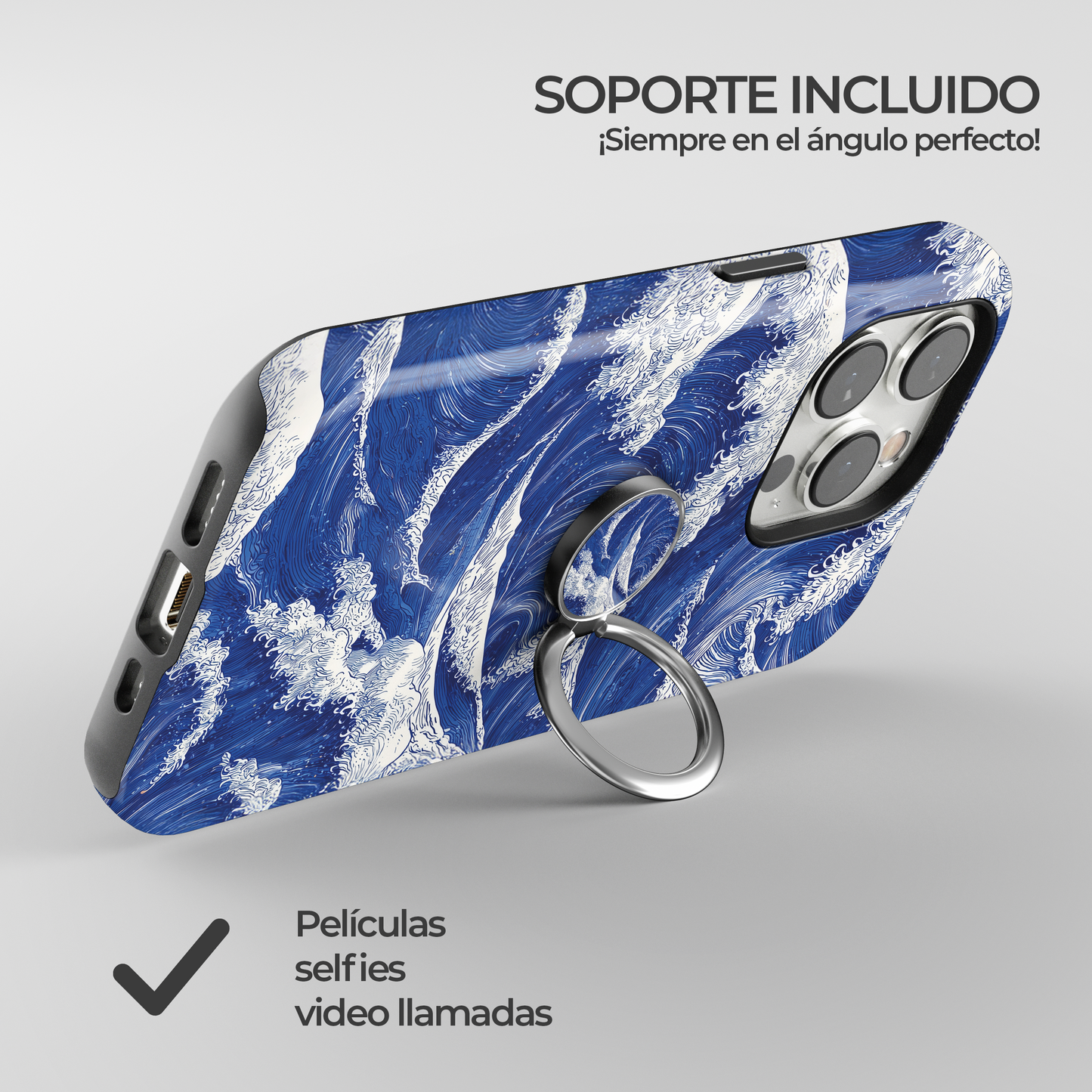 Soporte de anillo para celular Wave Art