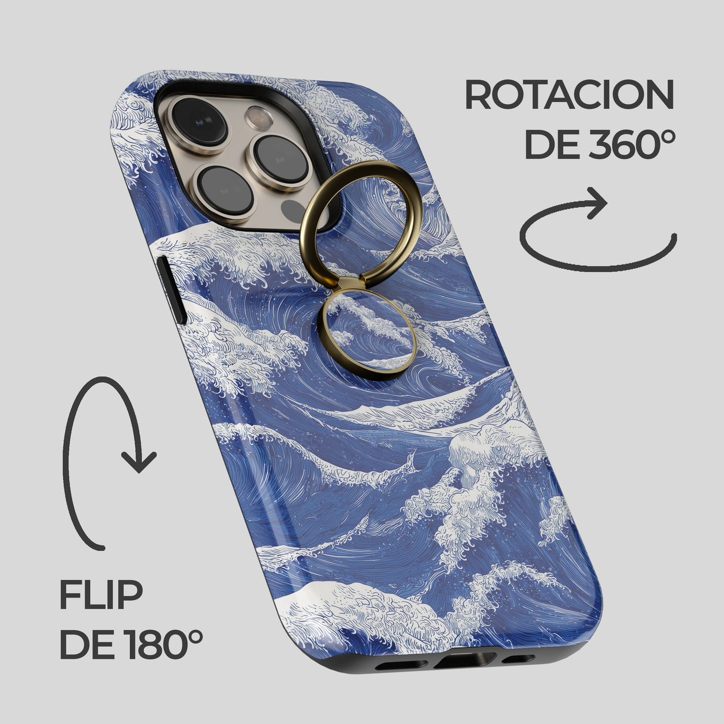 Soporte de anillo para celular Wave Art