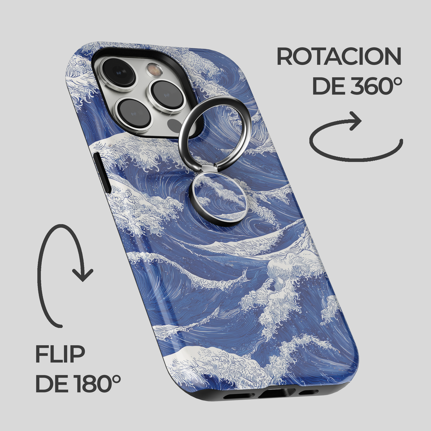 Soporte de anillo para celular Wave Art