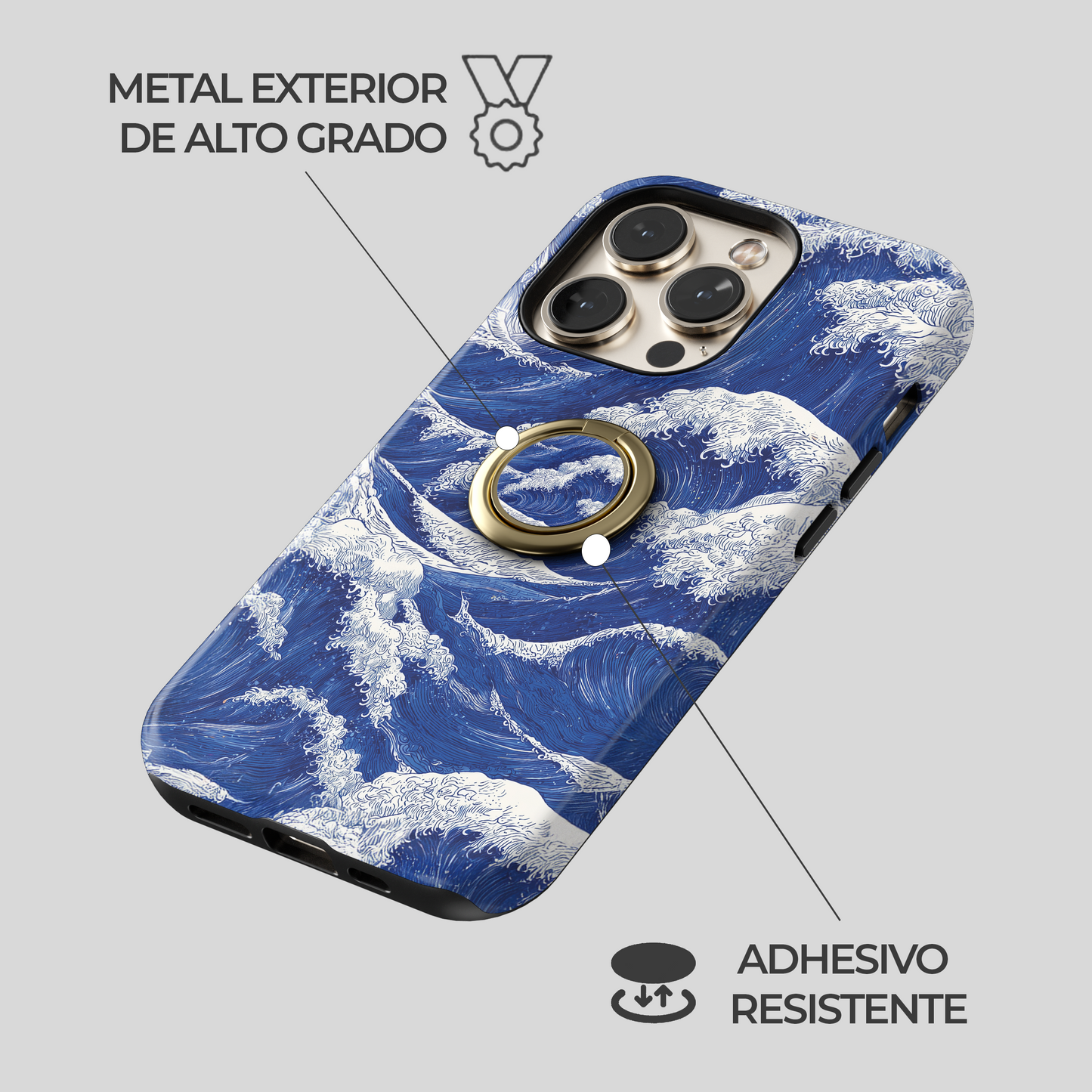 Soporte de anillo para celular Wave Art