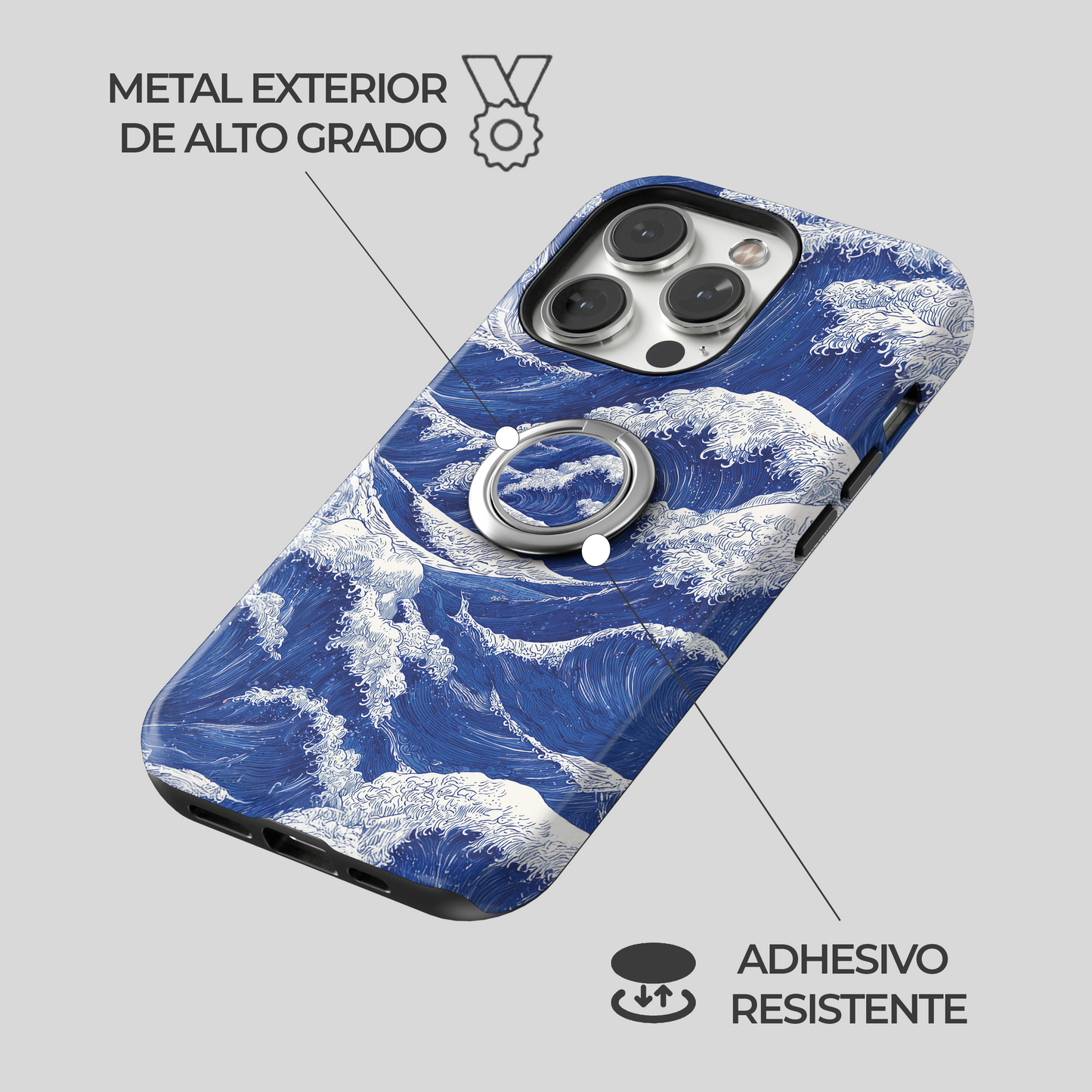 Soporte de anillo para celular Wave Art