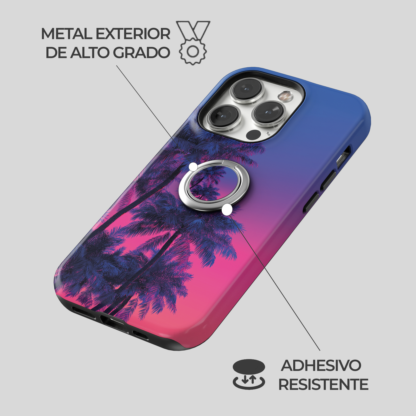 Soporte de anillo para celular Miami Vibe