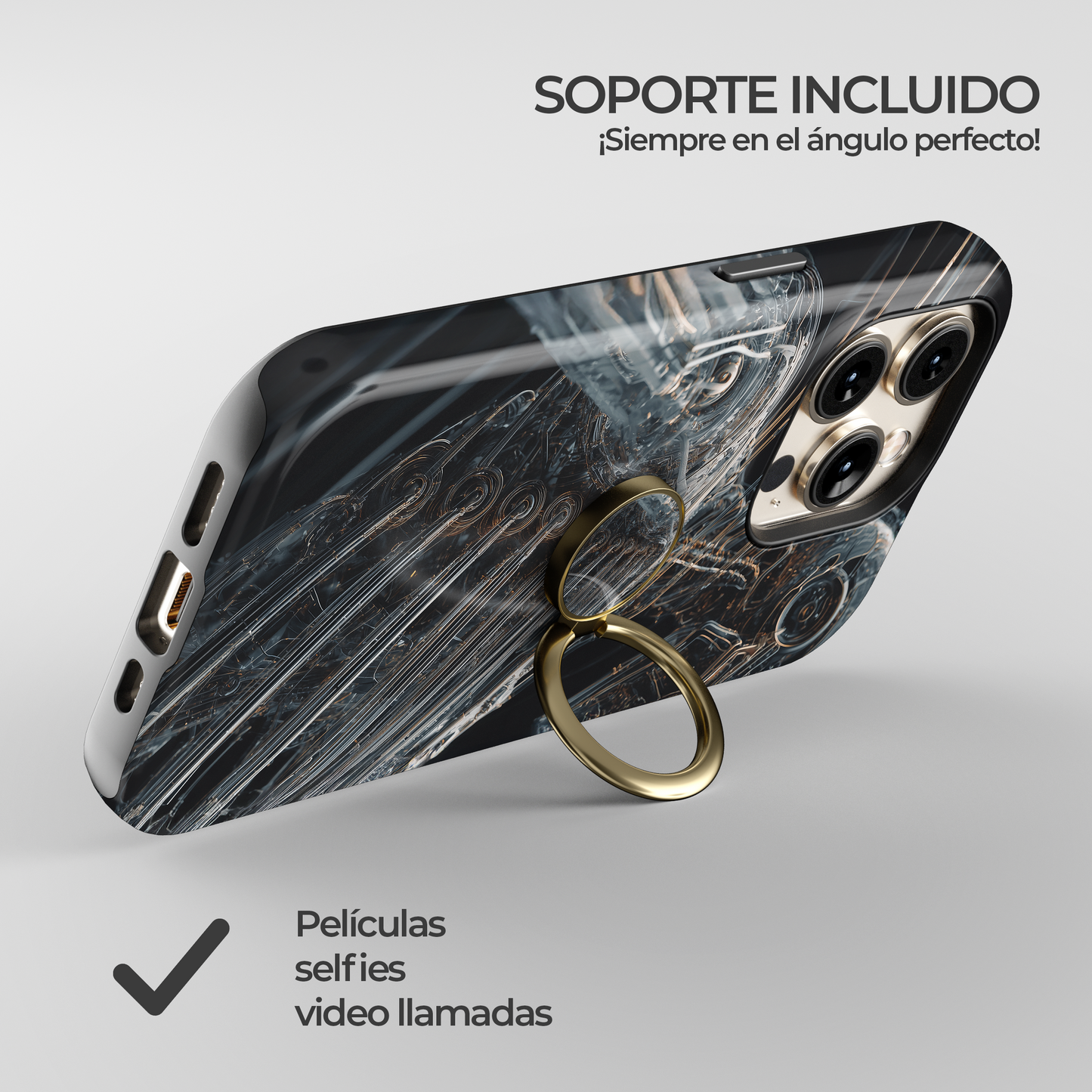 Soporte de anillo para celular Cyborg Wireframe