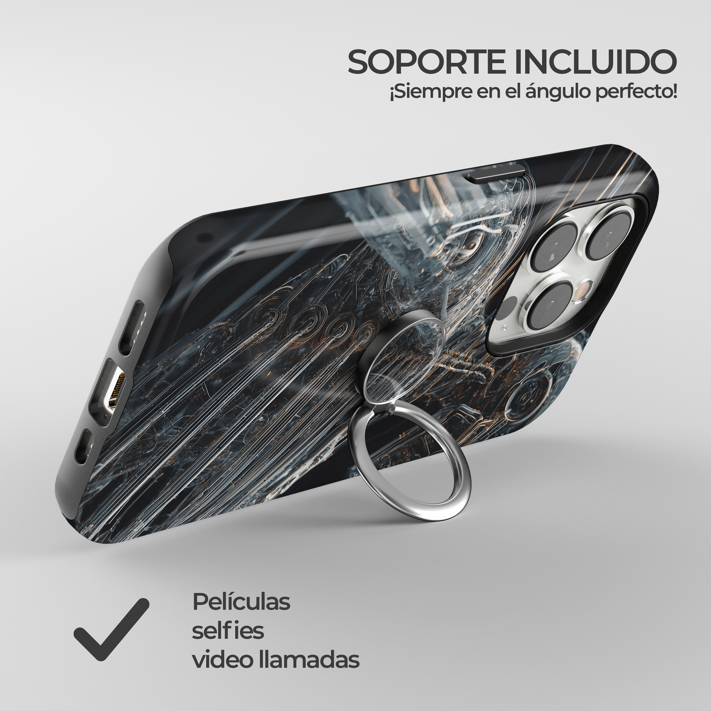 Soporte de anillo para celular Cyborg Wireframe