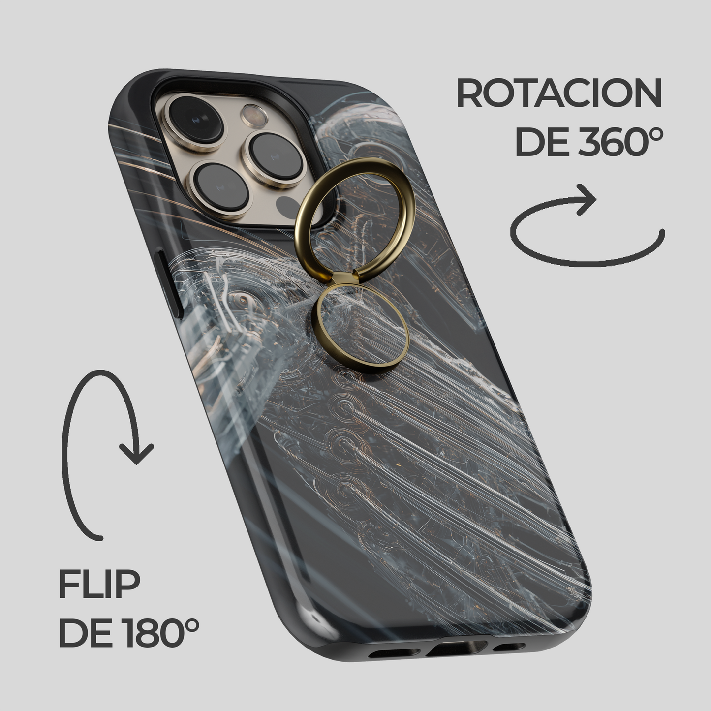 Soporte de anillo para celular Cyborg Wireframe