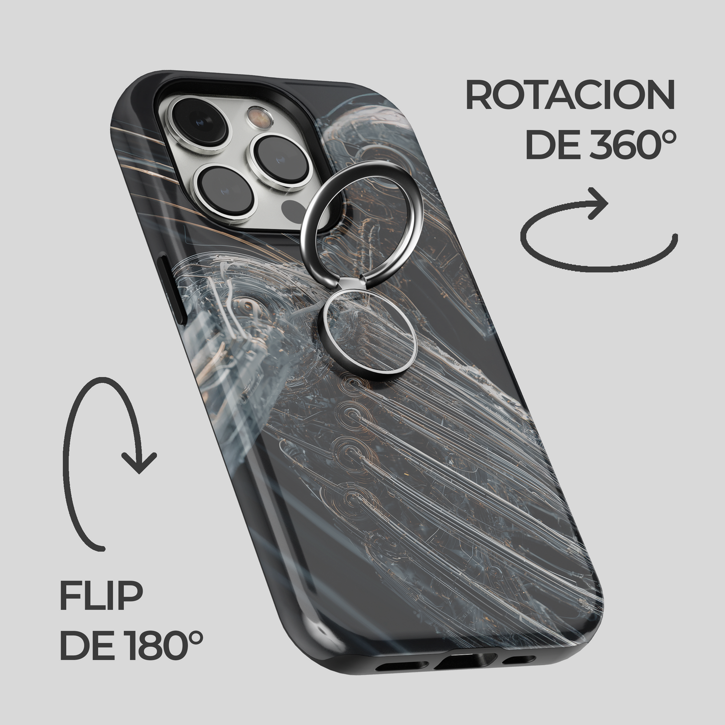 Soporte de anillo para celular Cyborg Wireframe