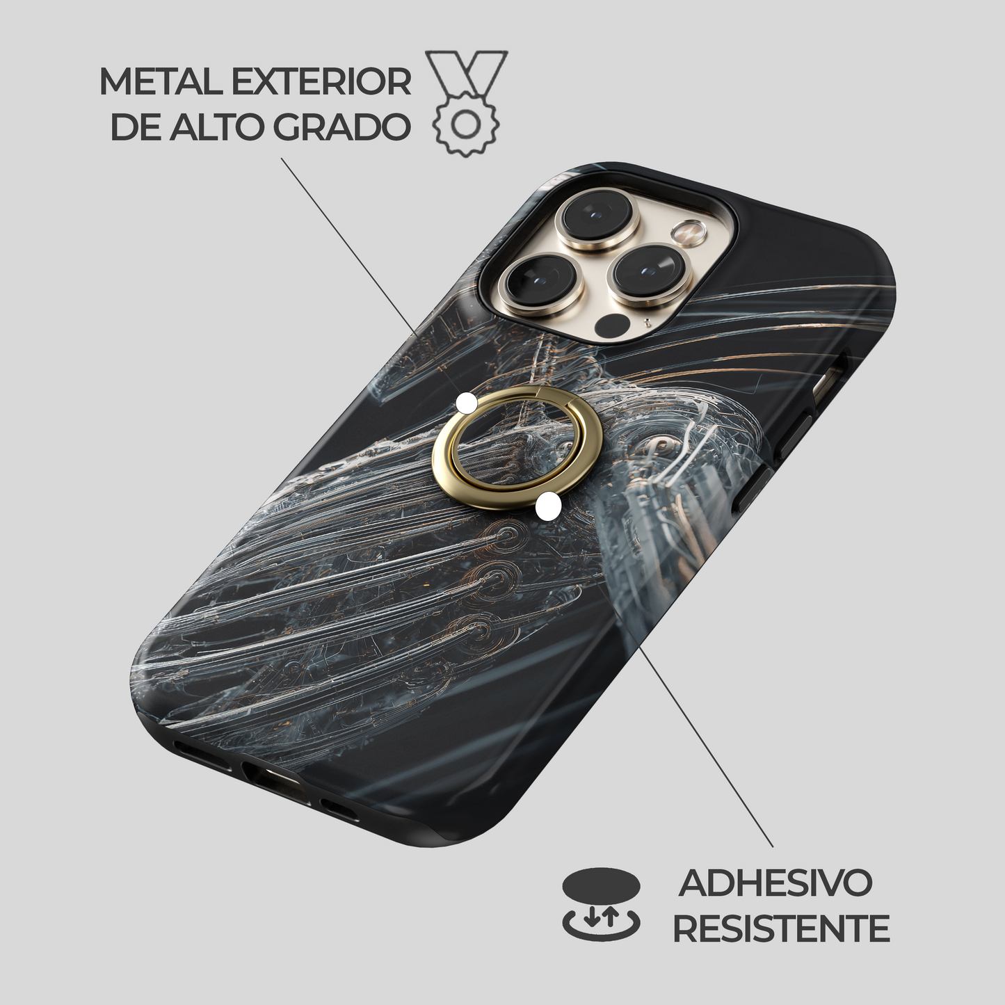 Soporte de anillo para celular Cyborg Wireframe