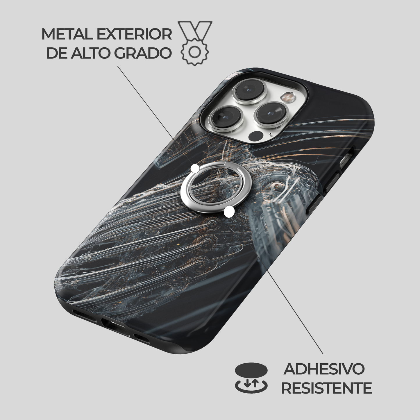 Soporte de anillo para celular Cyborg Wireframe