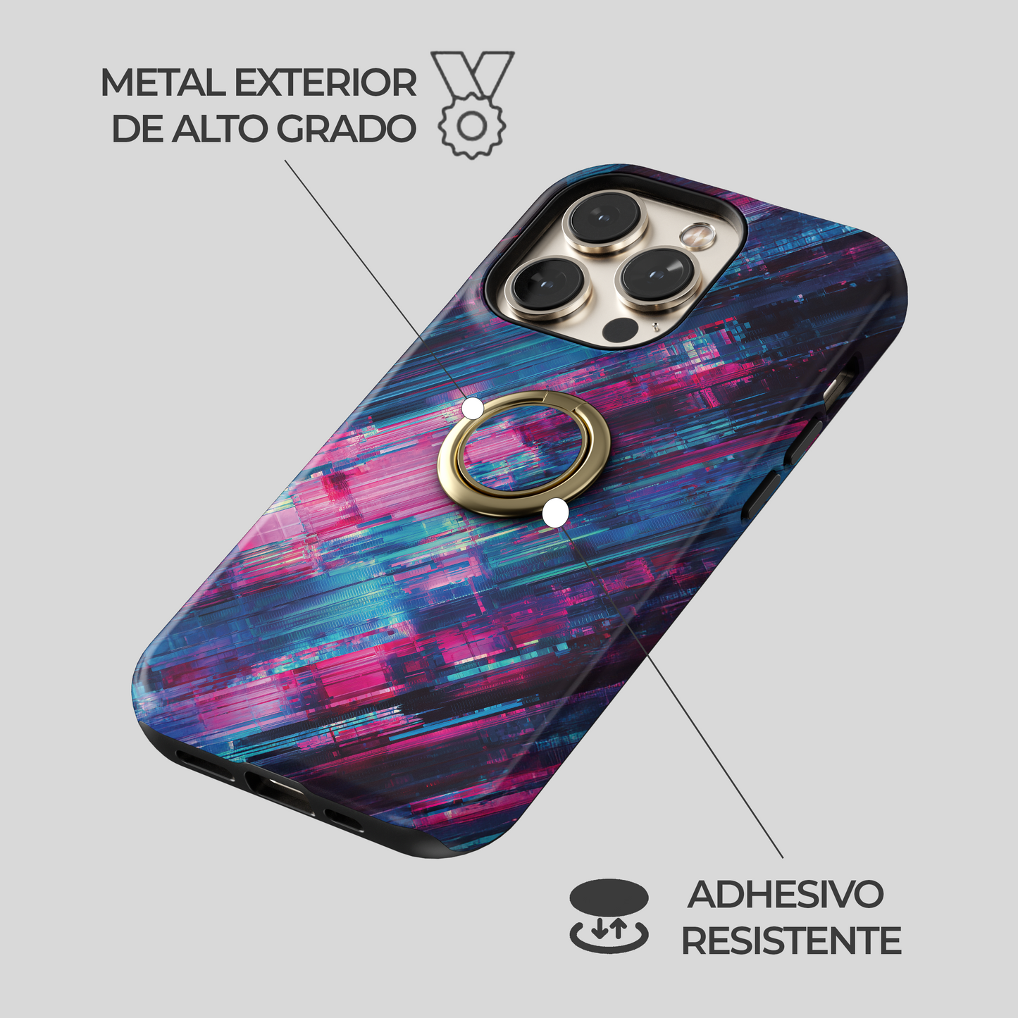 Soporte de anillo para celular Glitch Rave