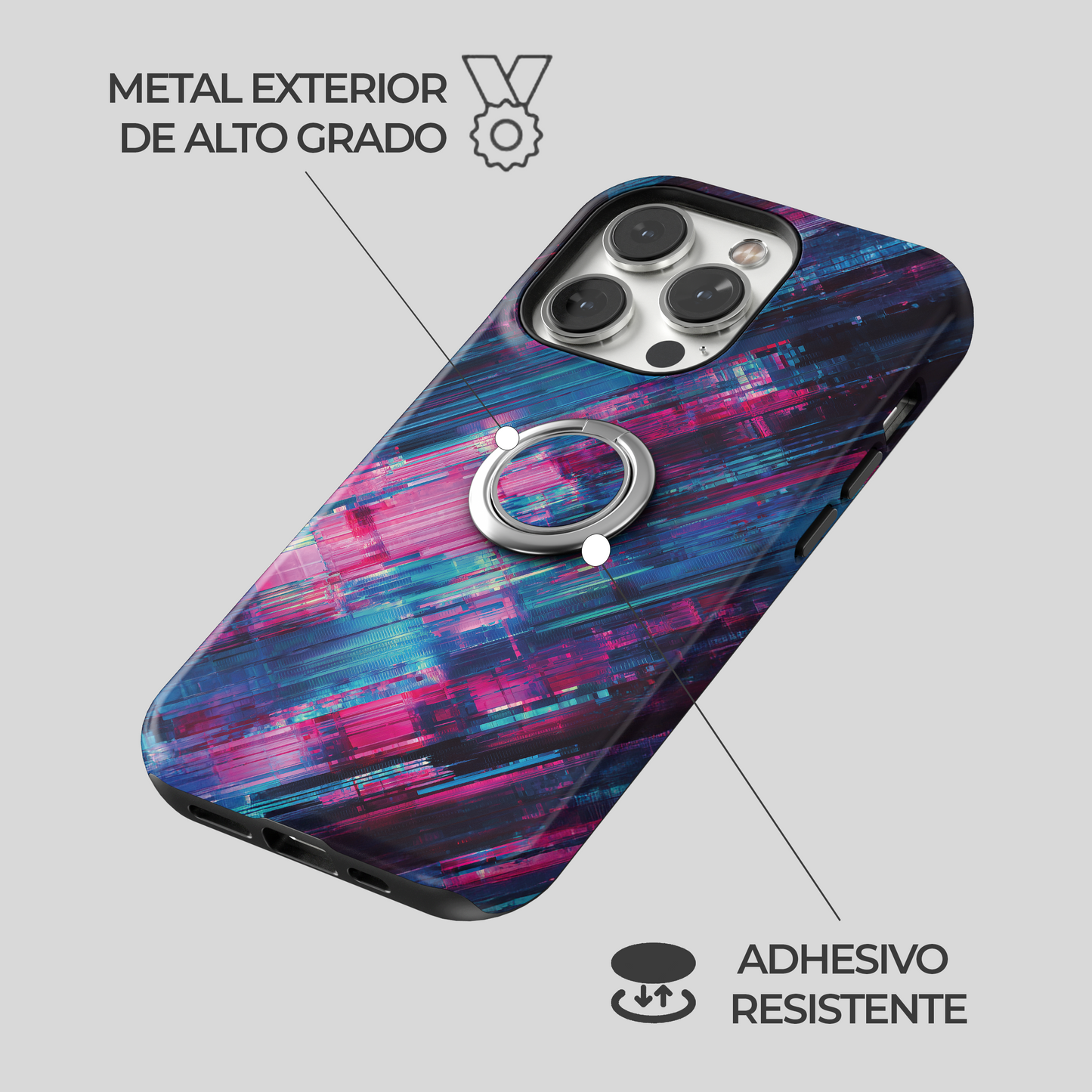 Soporte de anillo para celular Glitch Rave