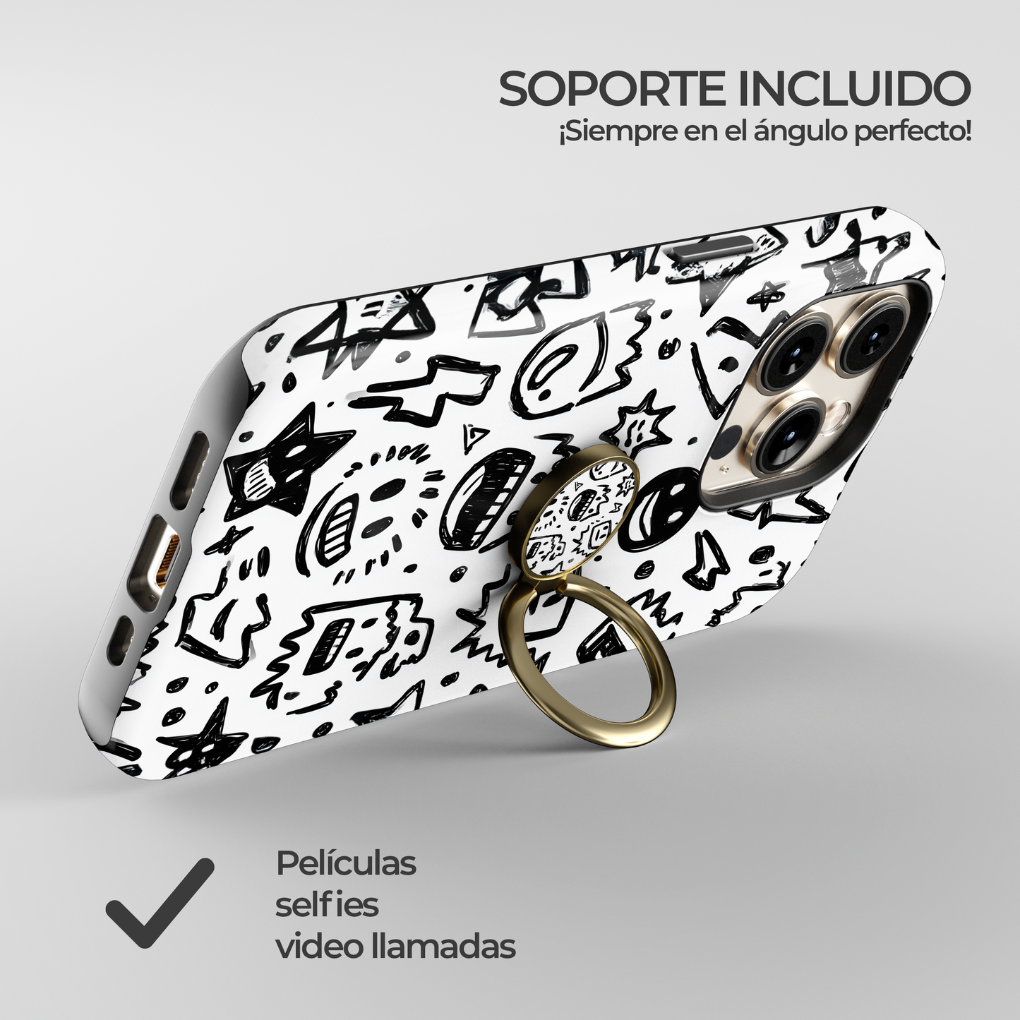 Soporte de anillo para celular Doodle Chaos