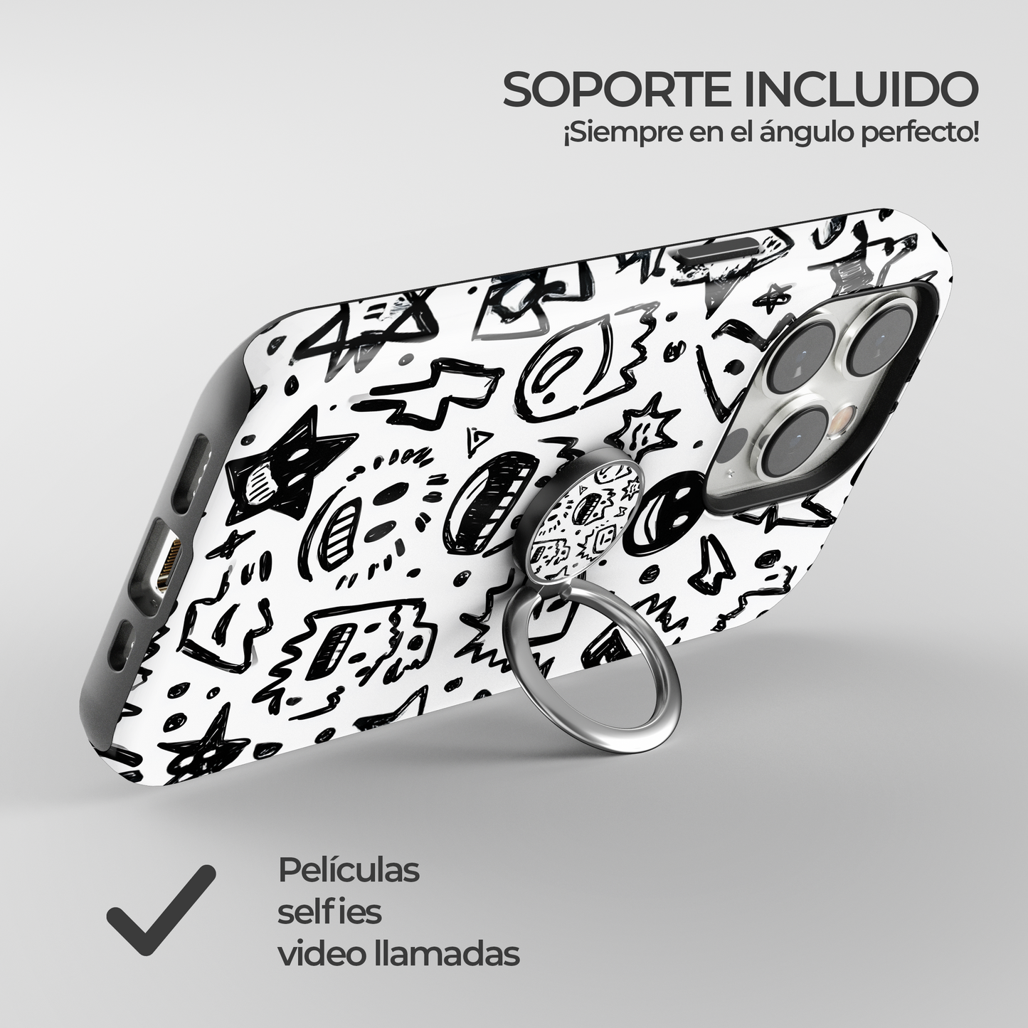 Soporte de anillo para celular Doodle Chaos
