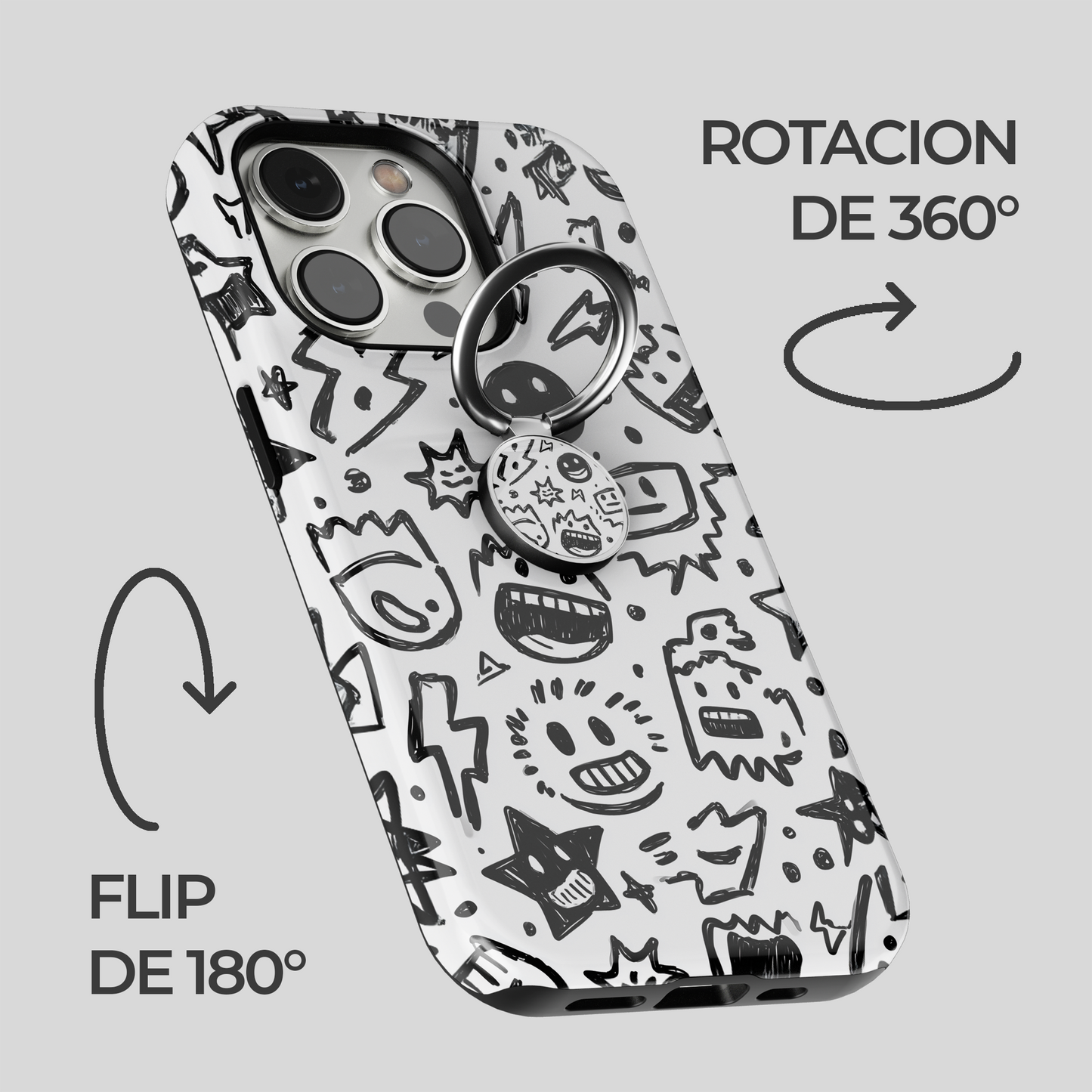 Soporte de anillo para celular Doodle Chaos