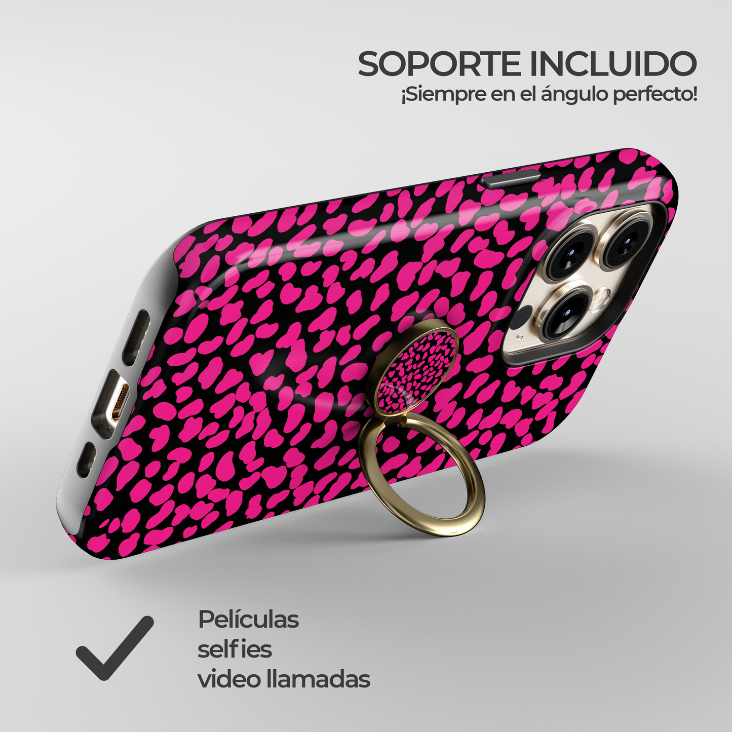 Soporte de anillo para celular Pink Noir