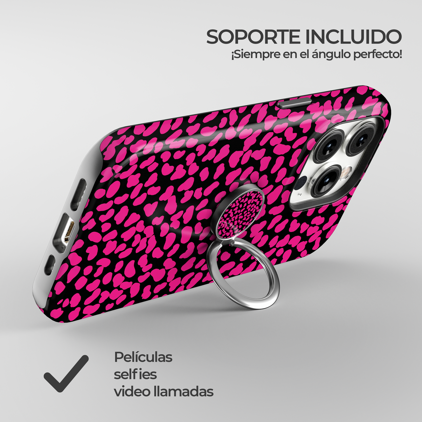 Soporte de anillo para celular Pink Noir
