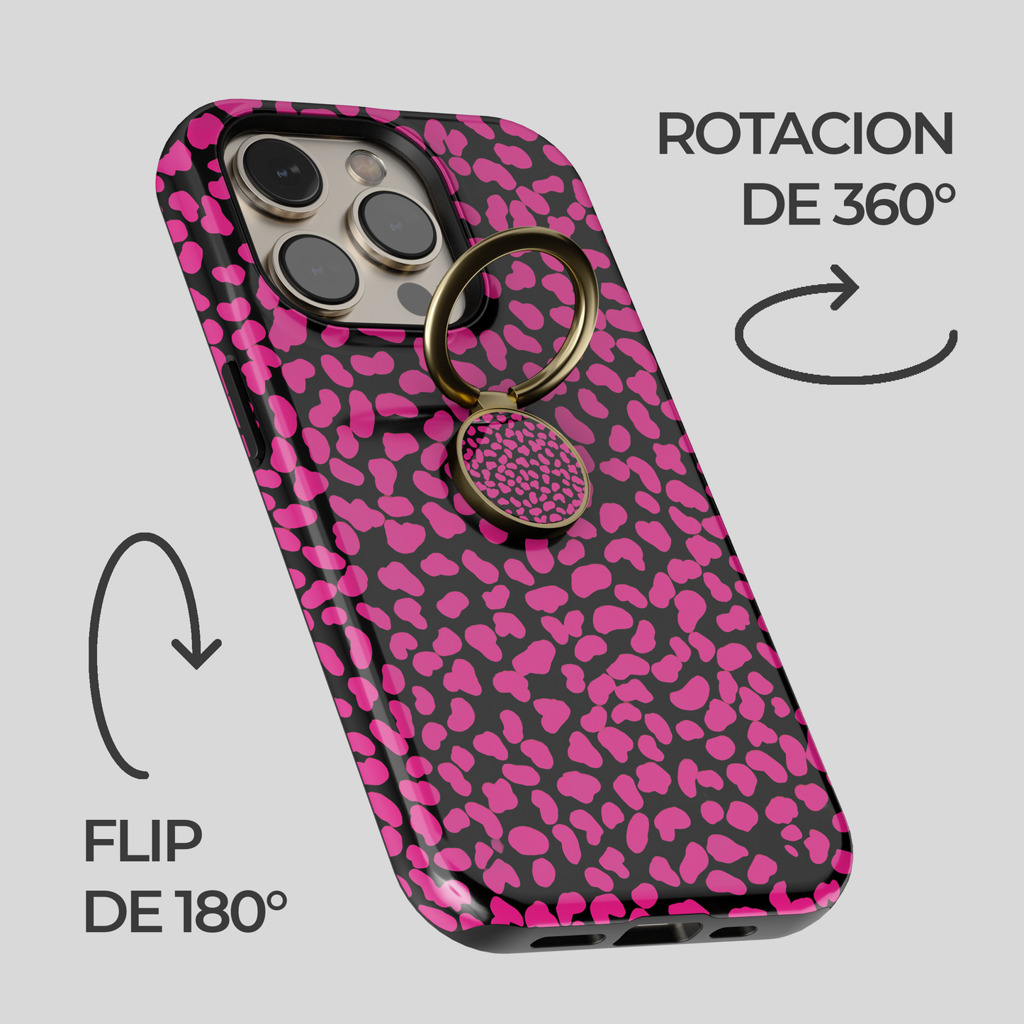 Soporte de anillo para celular Pink Noir