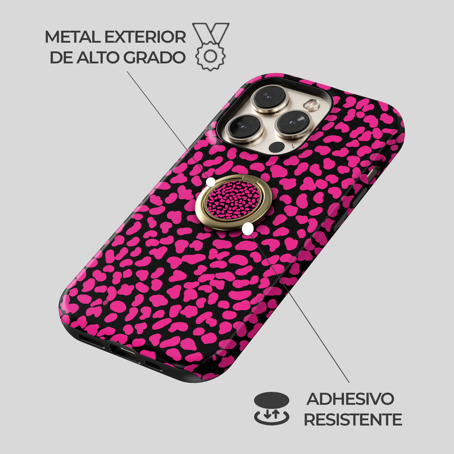 Soporte de anillo para celular Pink Noir
