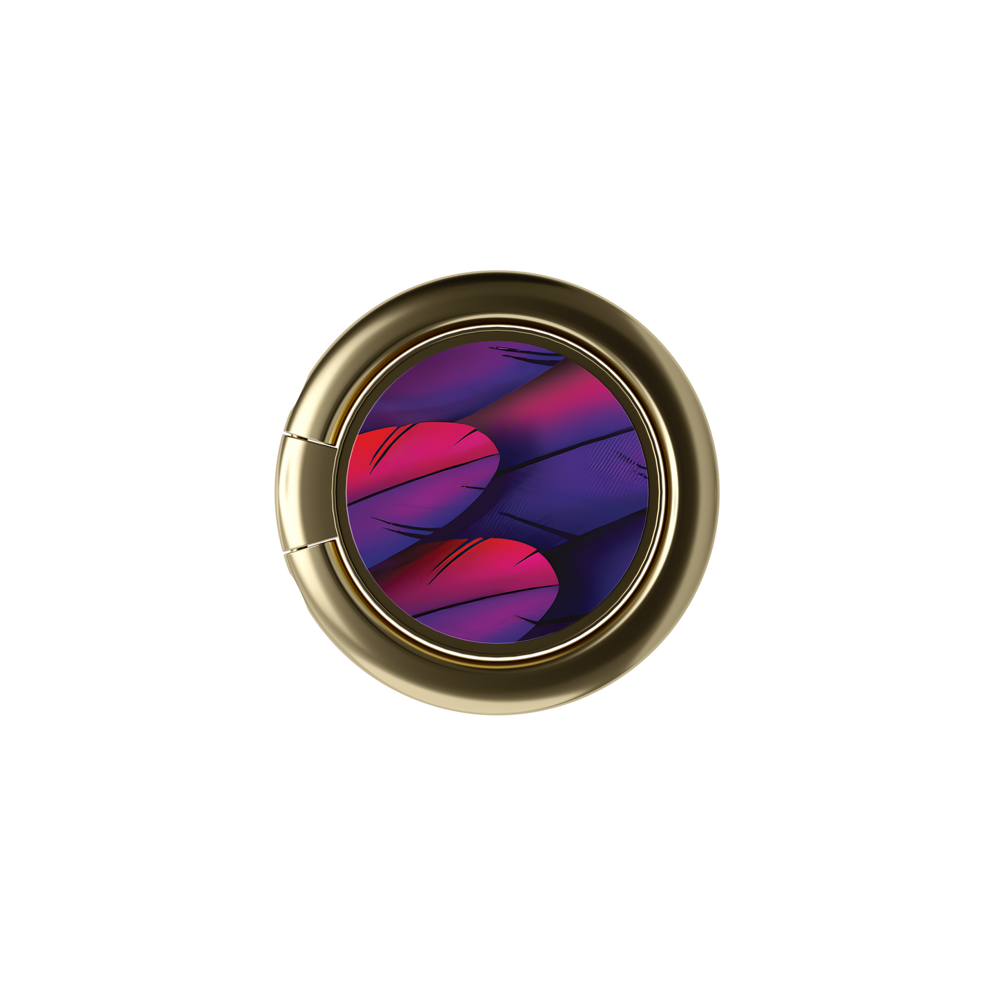 Soporte de anillo para celular Fucsia Pluma Real