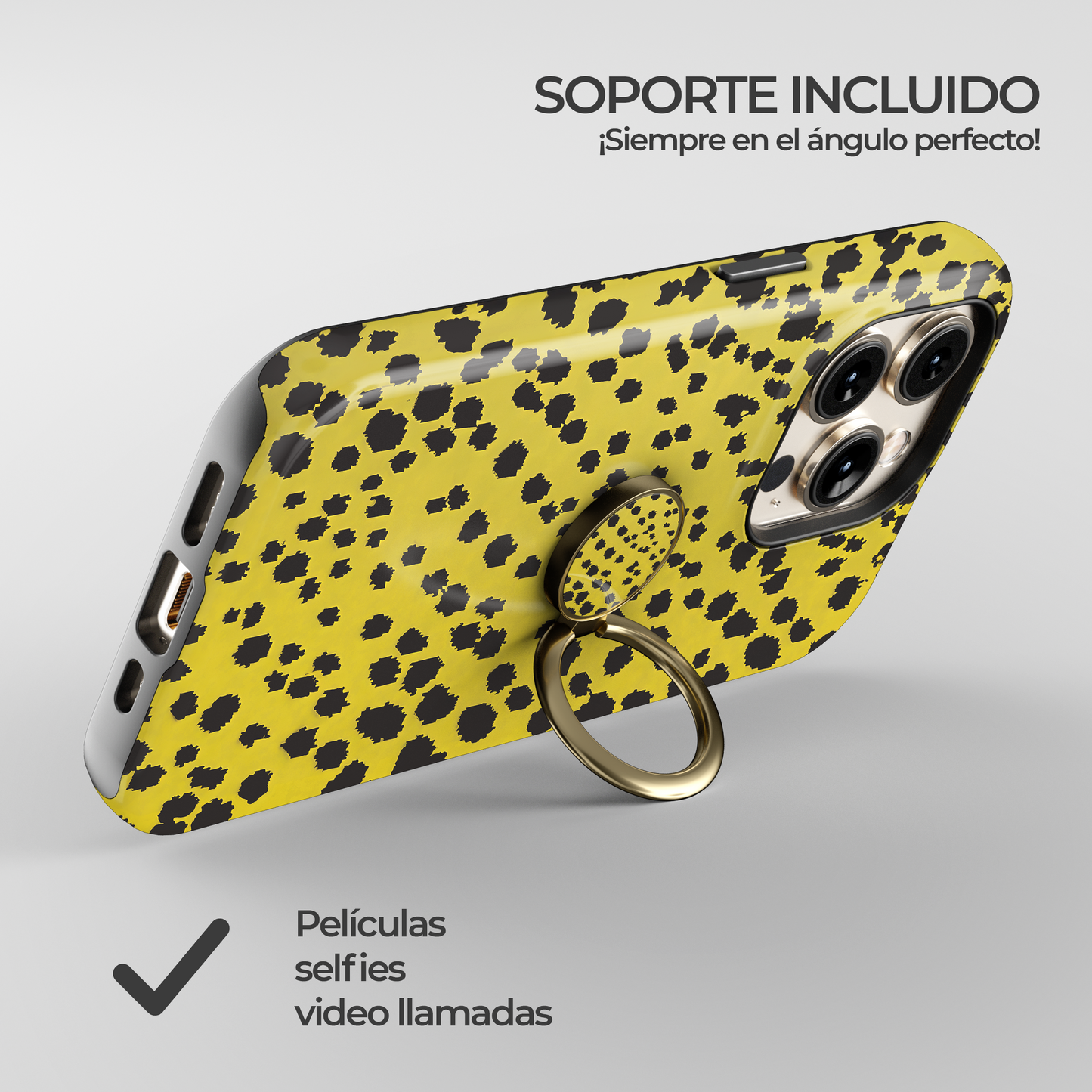 Soporte de anillo para celular Leopardo Solar