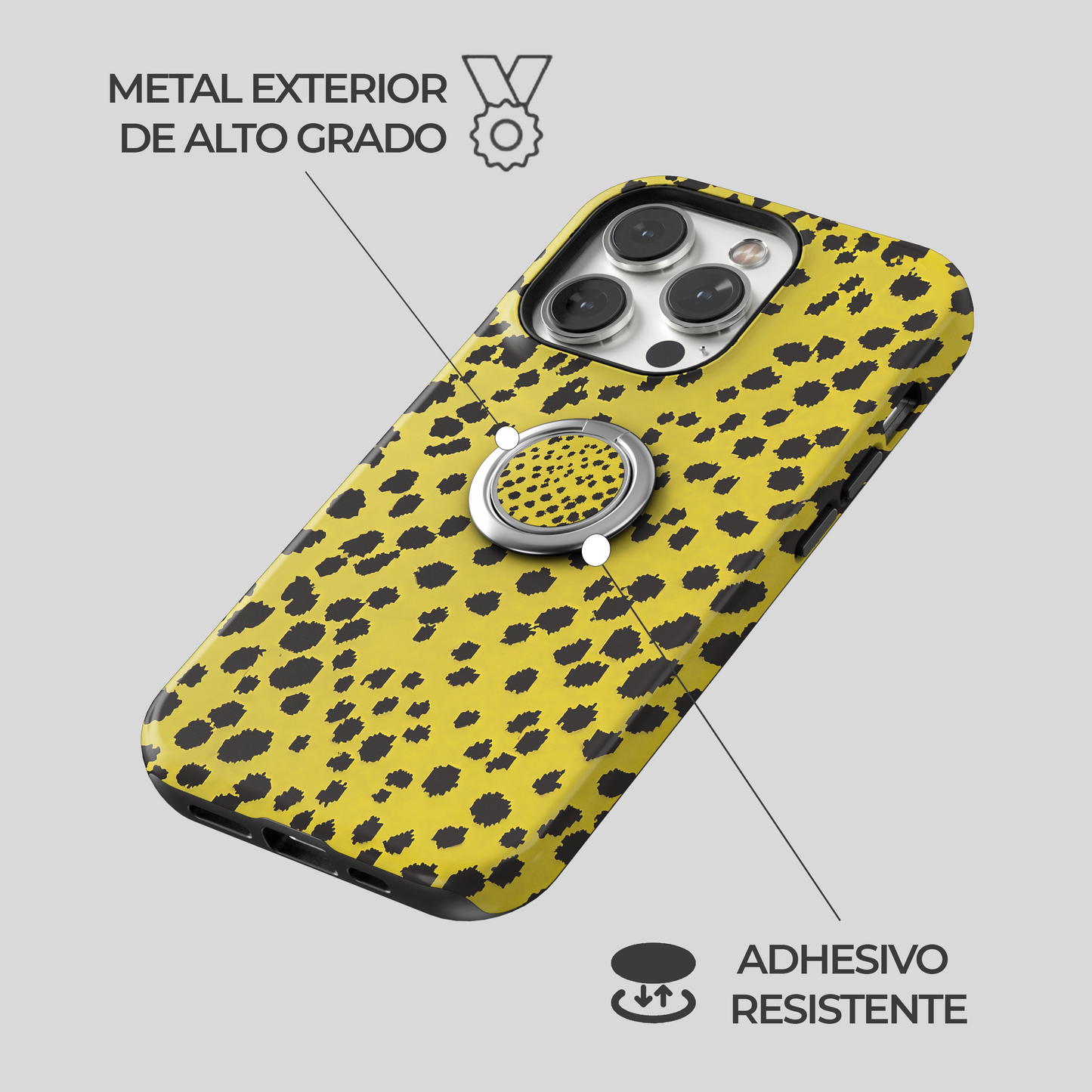 Soporte de anillo para celular Leopardo Solar