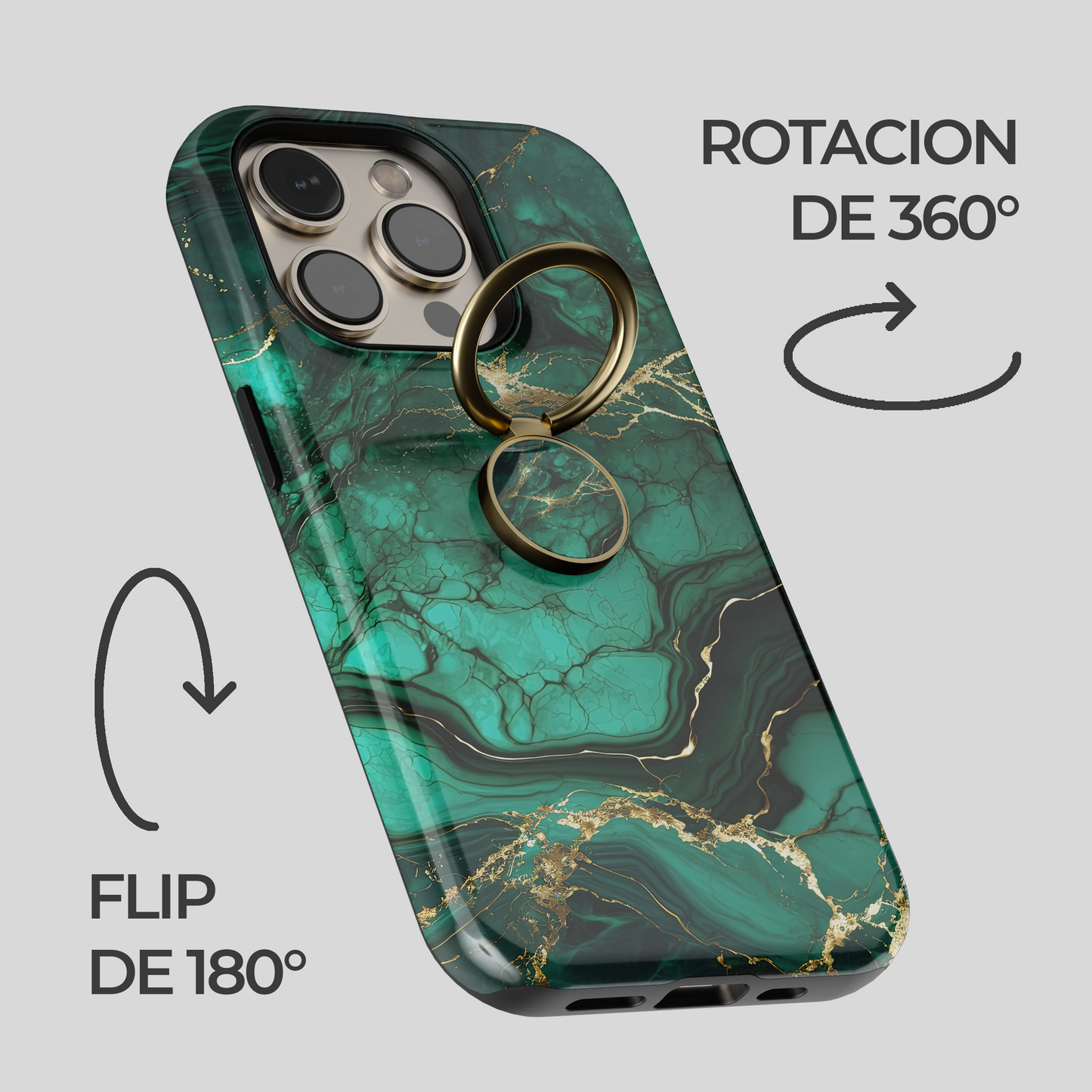 Soporte de anillo para celular Verde Marmol