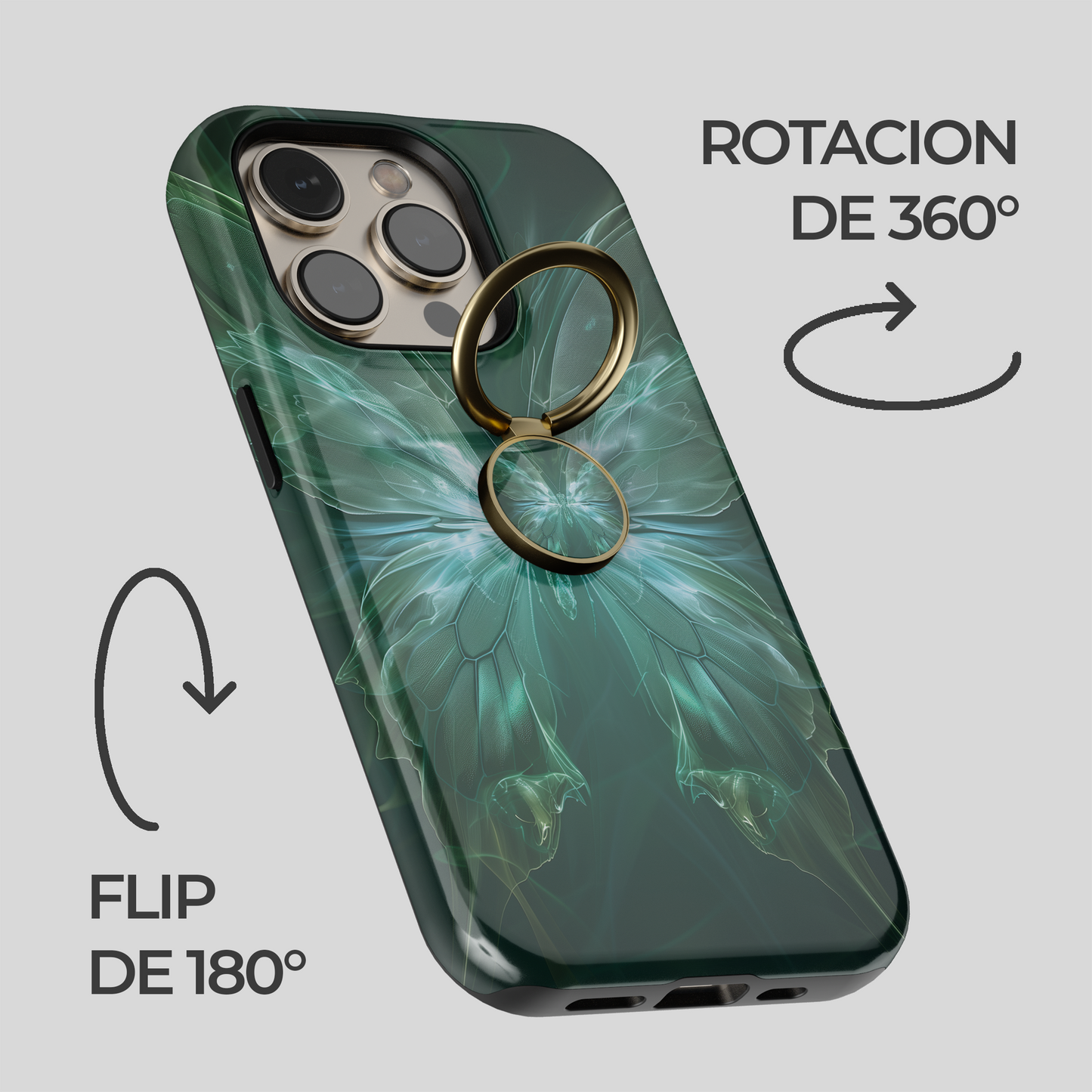 Soporte de anillo para celular Mystic Emerald Flutter