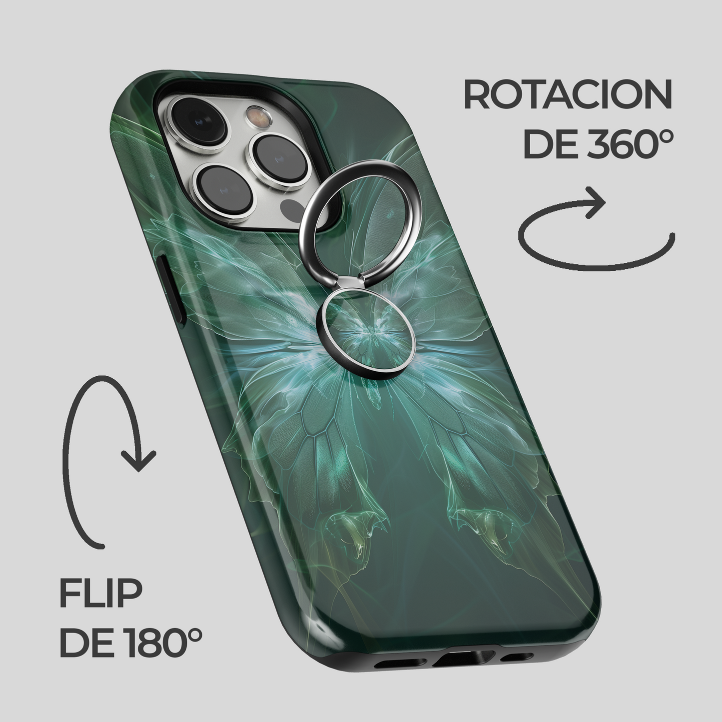 Soporte de anillo para celular Mystic Emerald Flutter