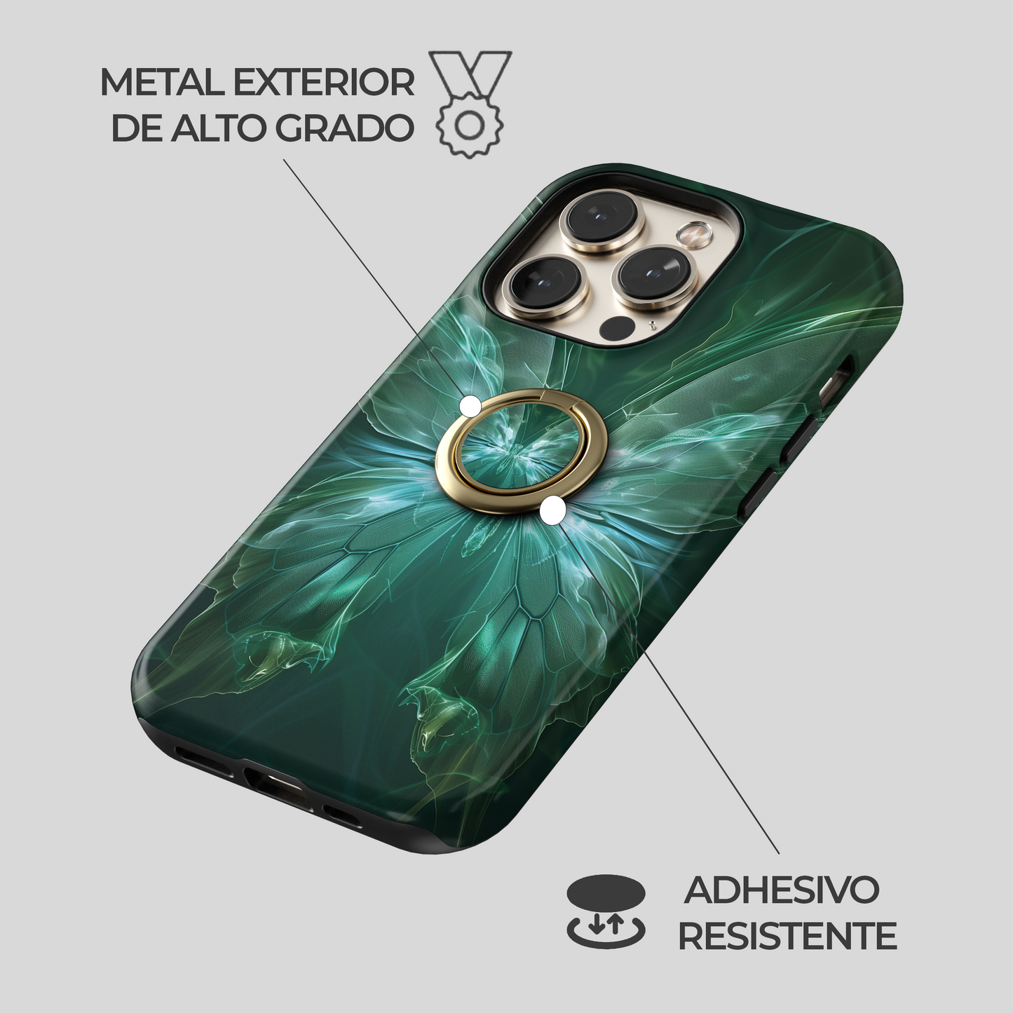 Soporte de anillo para celular Mystic Emerald Flutter