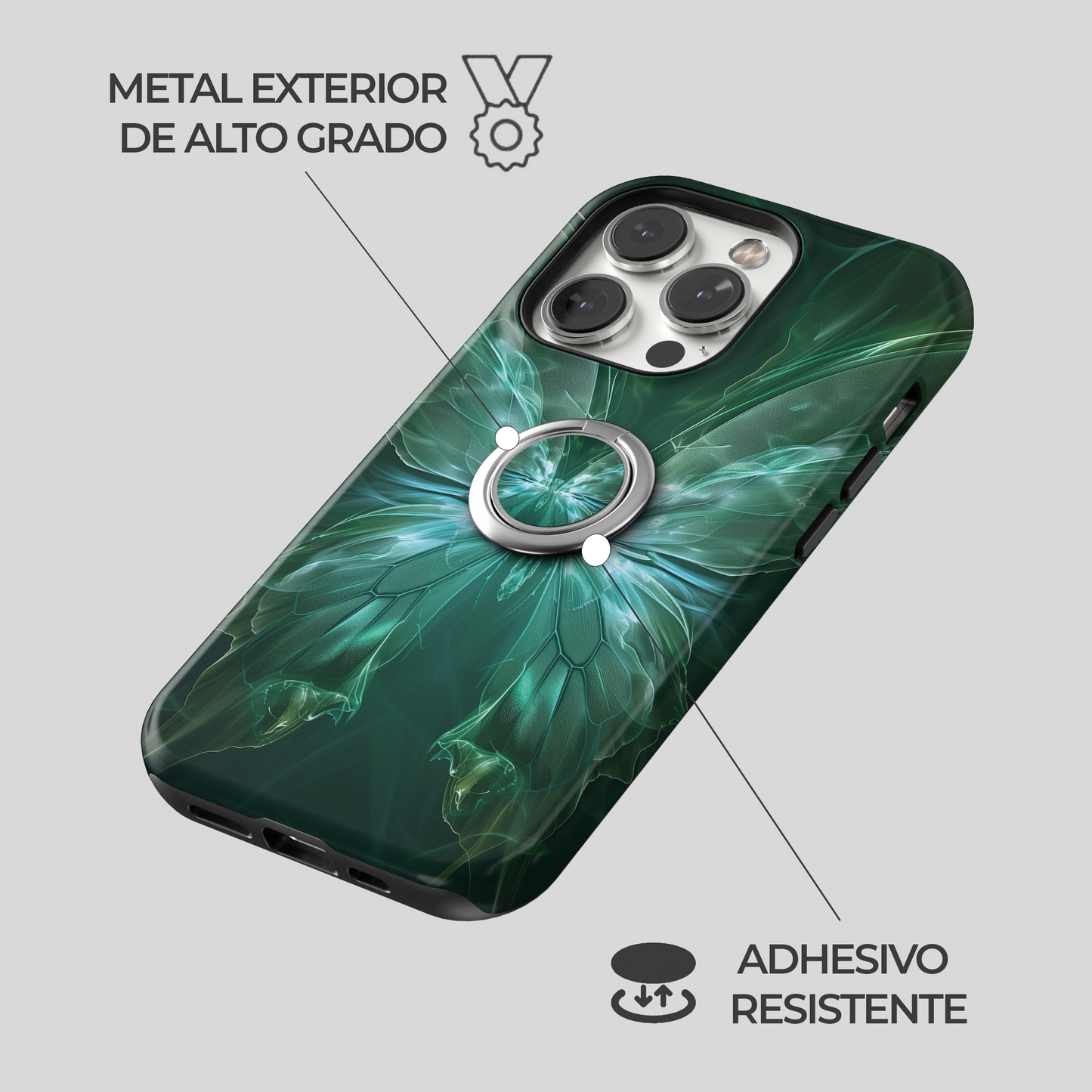 Soporte de anillo para celular Mystic Emerald Flutter