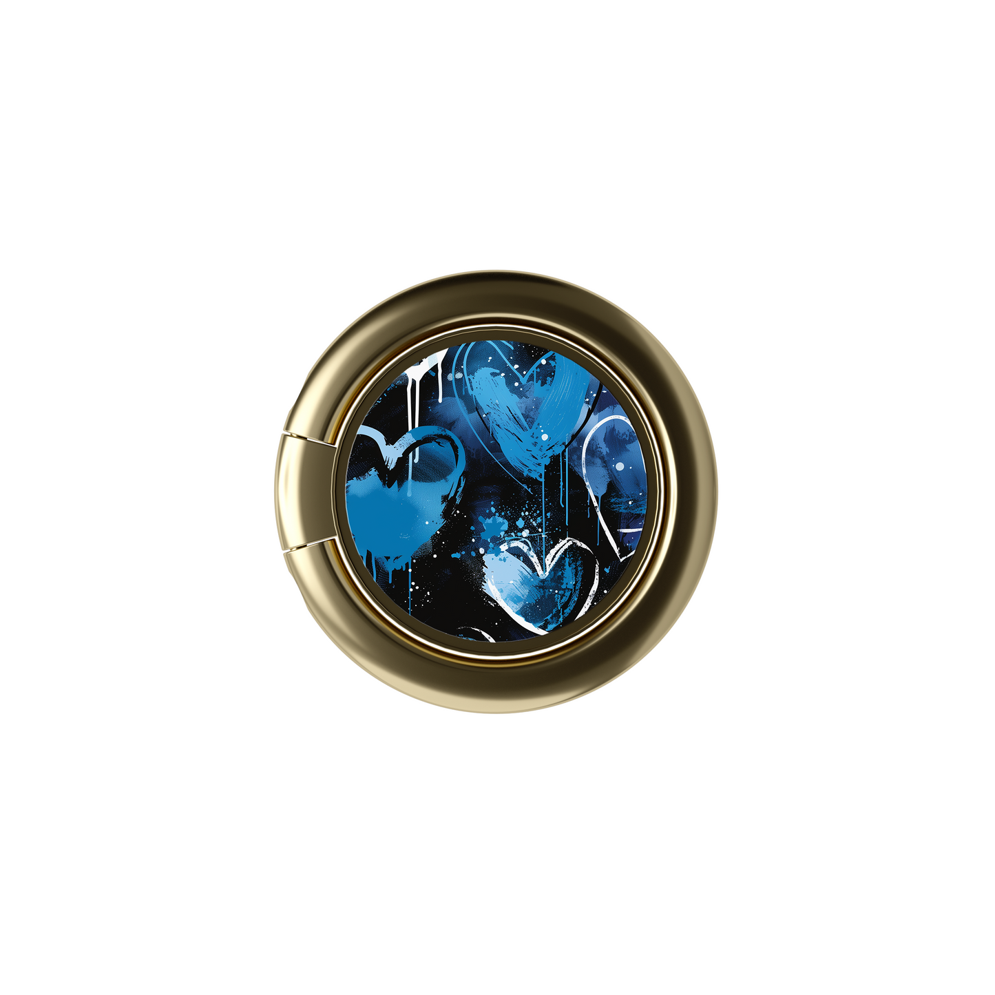 Soporte de anillo para celular Dripping Blue Hearts