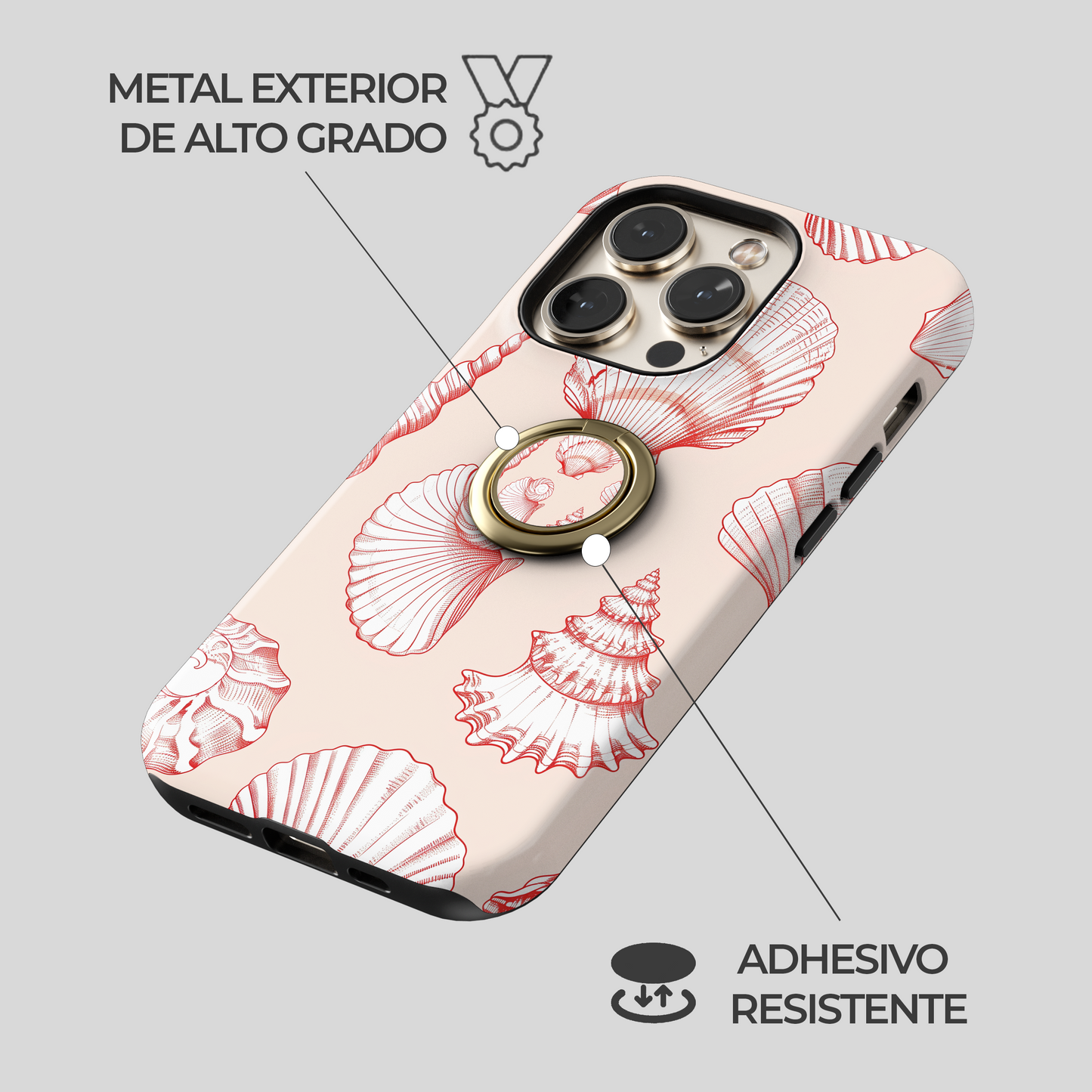 Soporte de anillo para celular Neon Coral Splash