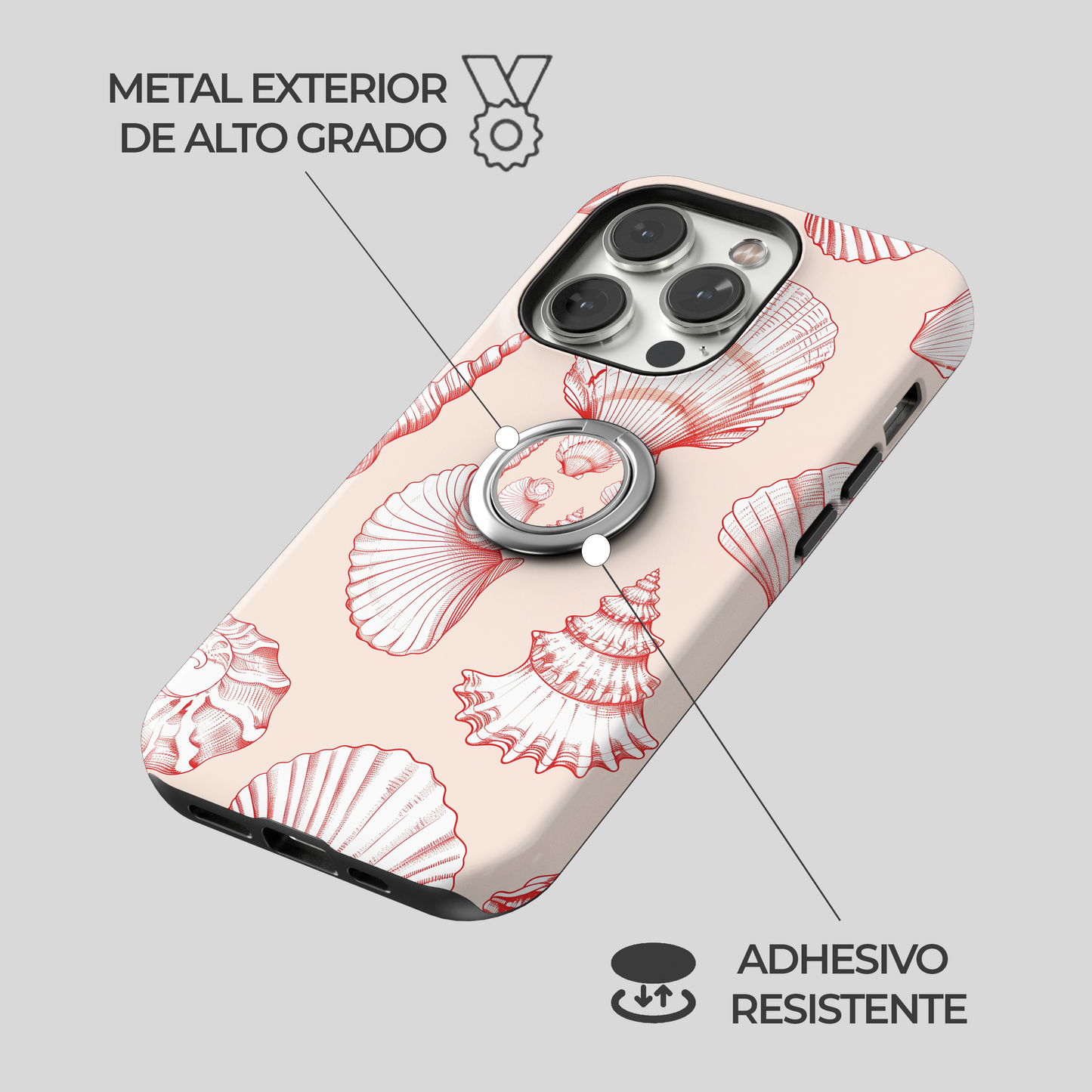 Soporte de anillo para celular Neon Coral Splash