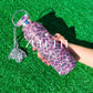 Termo Zuletti de acero inoxidable con brillos / cristales brillantes / diamantes. 900 ml. Color animal print rosa