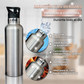 Termo de Acero Inoxidable ZULETTI Pro | Set Completo + Bombillas Reutilizables | 2 Tapas (Deportiva y Clásica) | Hidratación Eco