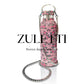 Termo Zuletti de acero inoxidable con brillos / cristales brillantes / diamantes. 900 ml. Color animal print rosa