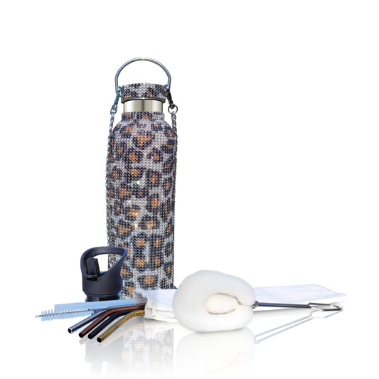 Botella Zuletti Brillante, Termo Con Brillos Y Accesorios | Animal print