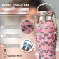 Botella Zuletti Brillante, Termo Con Brillos Y Accesorios | Animal Print Rosa