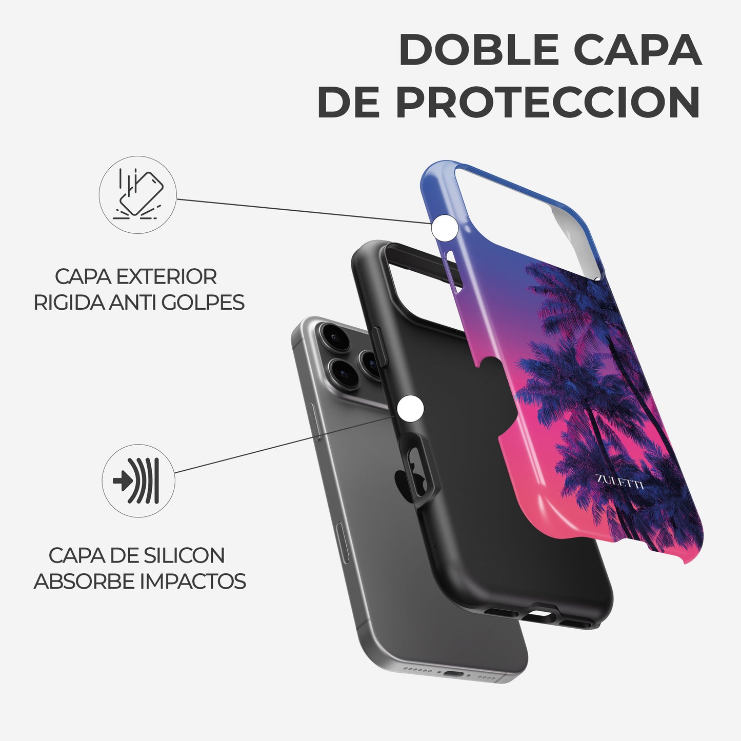 Carcasa Miami Vibe Funda de Doble Capa de Máxima protección.
