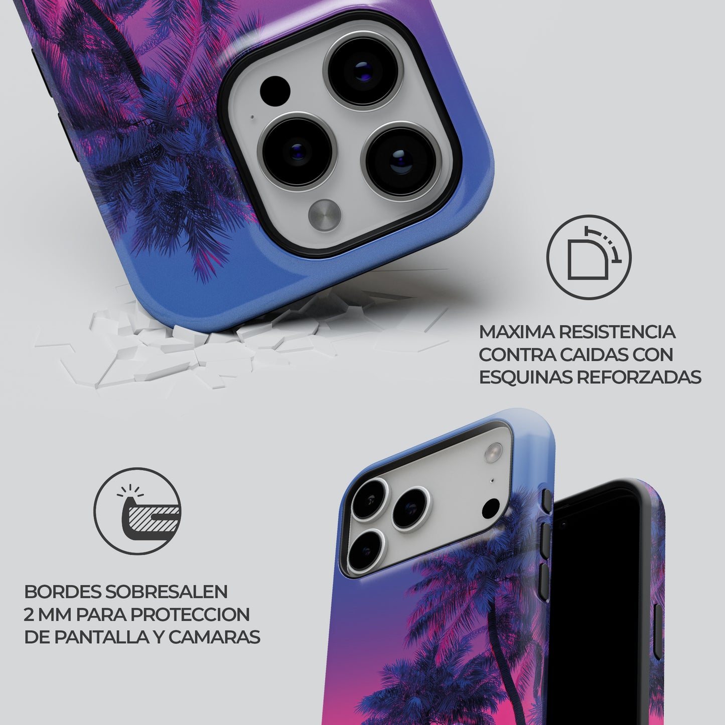 Carcasa Miami Vibe Funda de Doble Capa de Máxima protección.