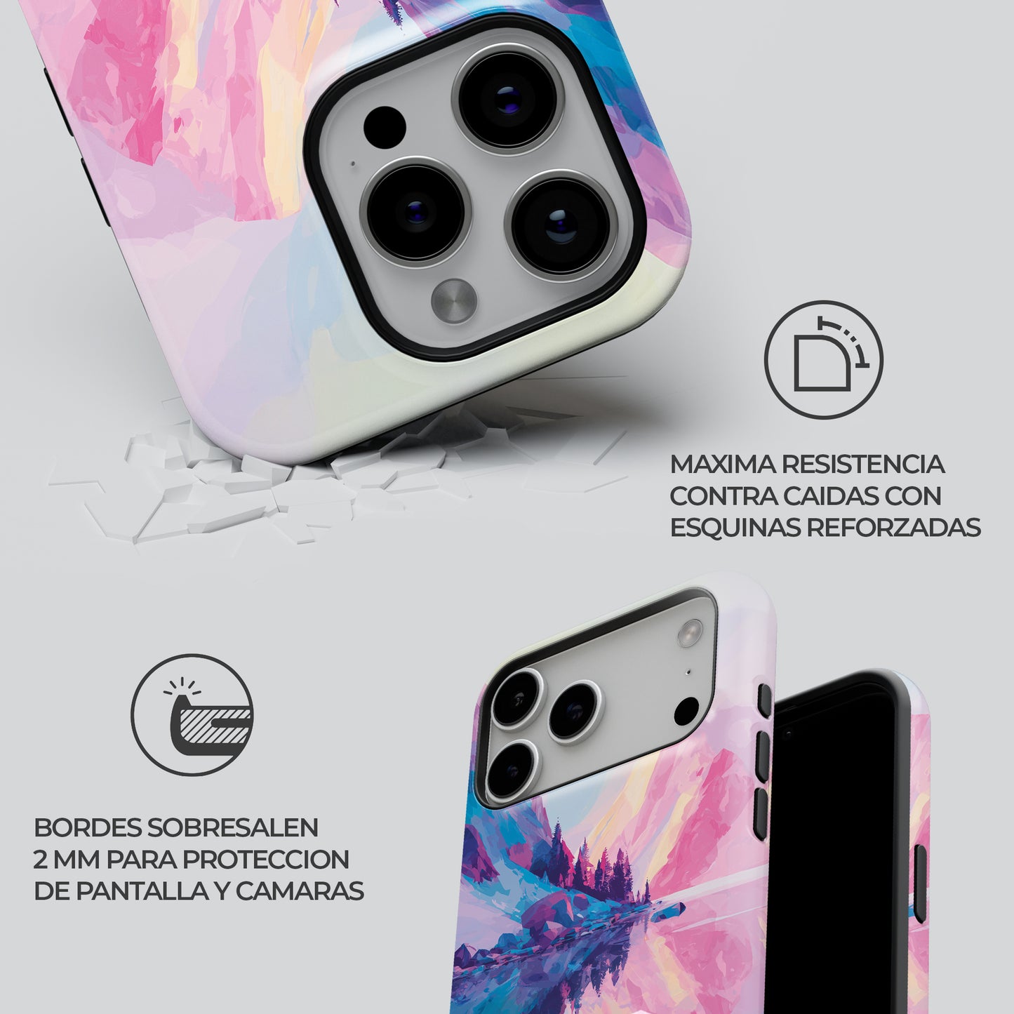 Carcasa Pastel Peak Funda de Doble Capa de Máxima protección.