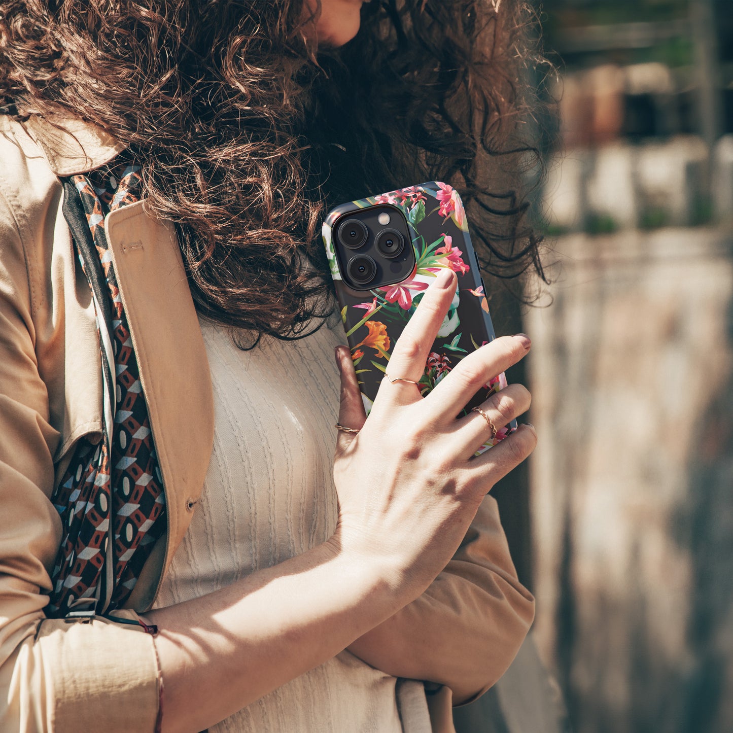 Carcasa Floral Flores de la Oscuridad Funda de Doble Capa de Máxima protección