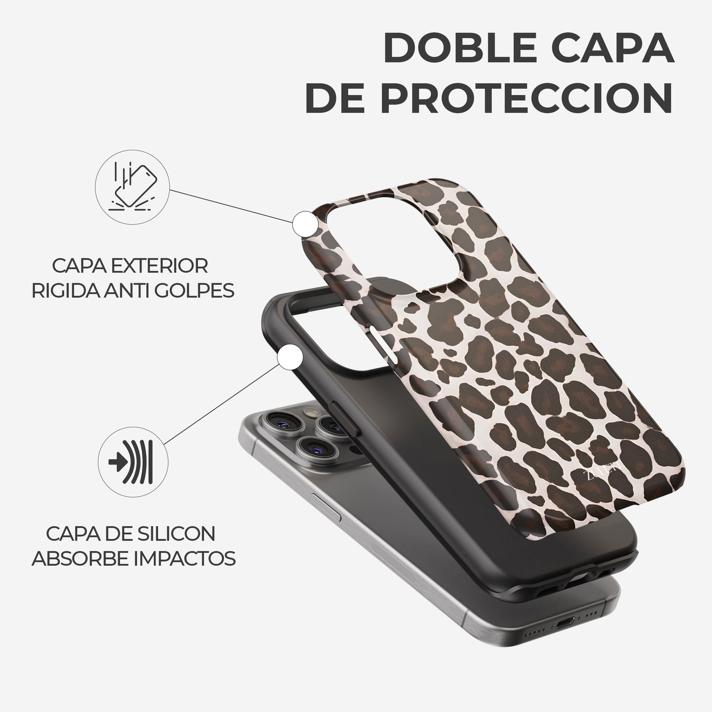 Carcasa Animal print Estilo Felino Funda de Doble Capa de Máxima protección