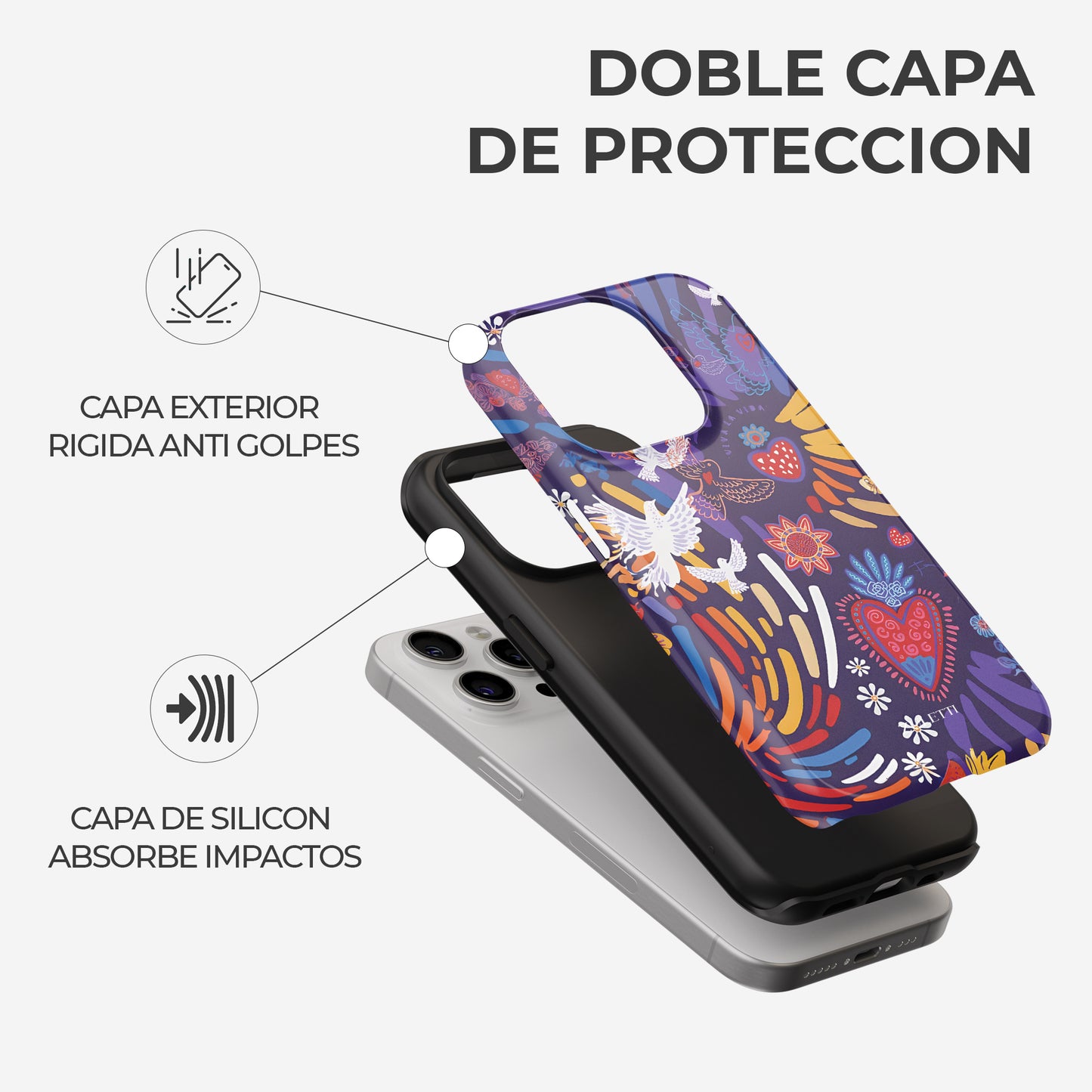 Carcasa Morada Encanto Aviar  Funda de Doble Capa de Máxima protección