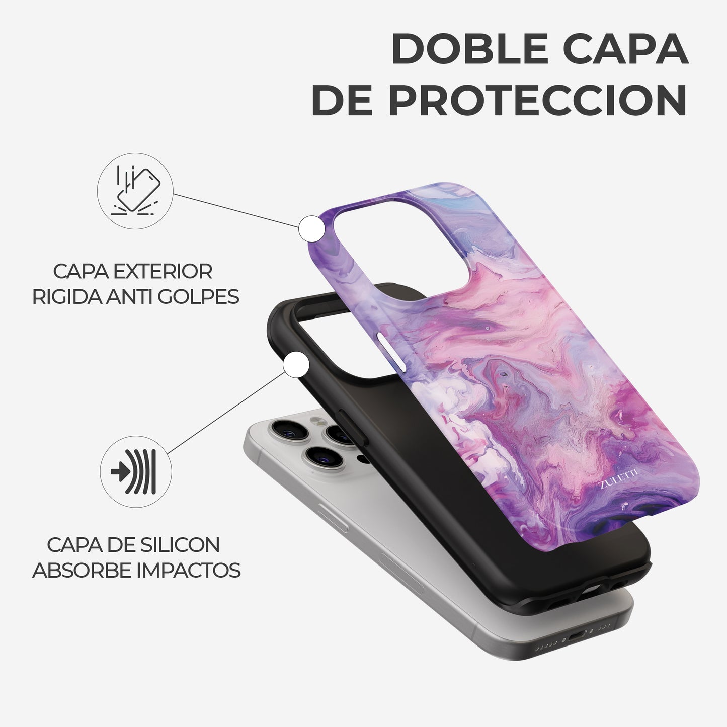 Carcasa Rosada Mystic Aura Funda de Doble Capa de Máxima protección