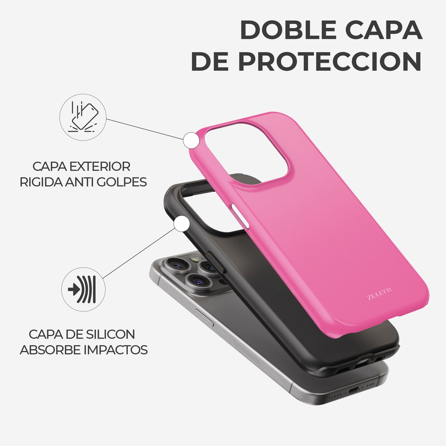 Carcasa Rosa Pink Dream Funda de Doble Capa de Máxima protección