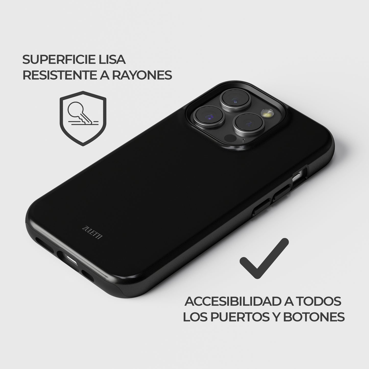 Carcasa Negra Plain Black Funda negra de Doble Capa de Máxima protección