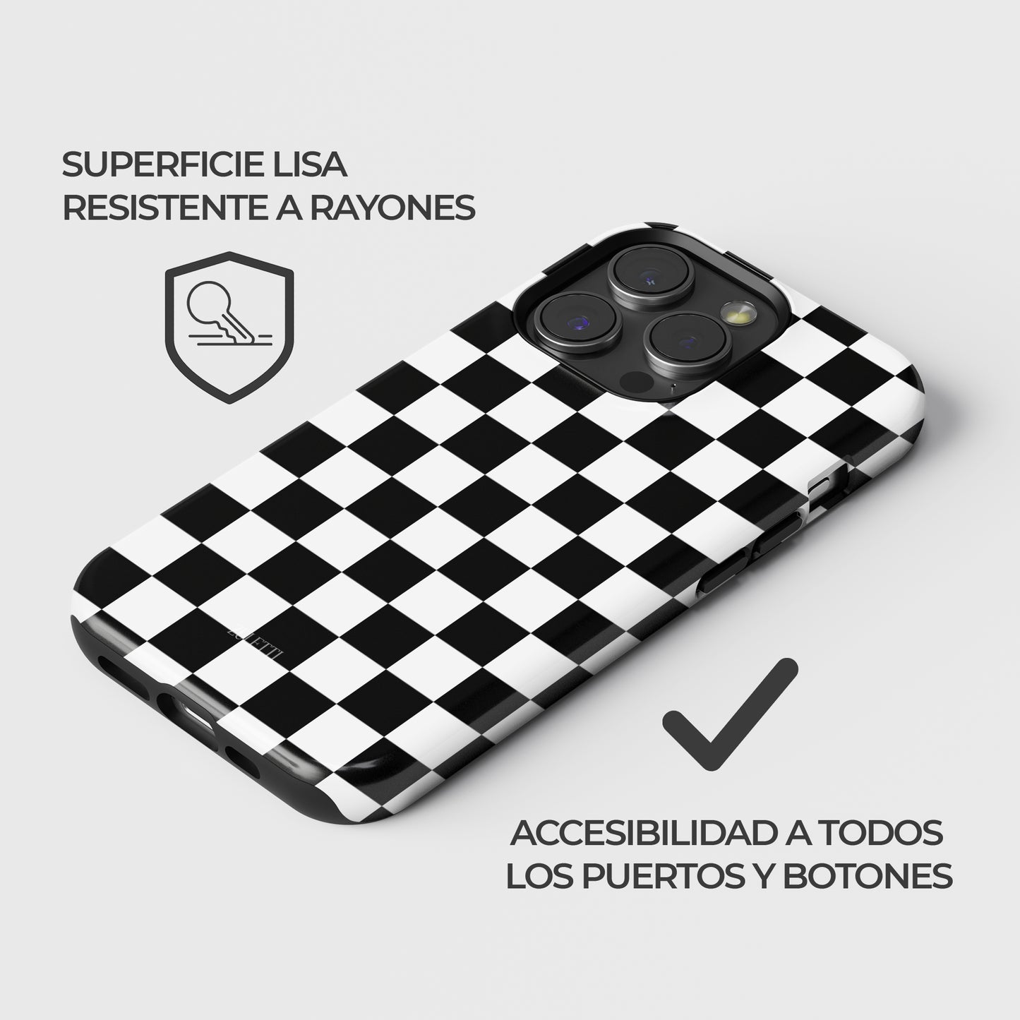 Carcasa Checkerboard Charm Funda de Doble Capa de Máxima protección