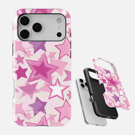 Carcasa Pink Stardust Glow Funda de Doble Capa de Máxima protección