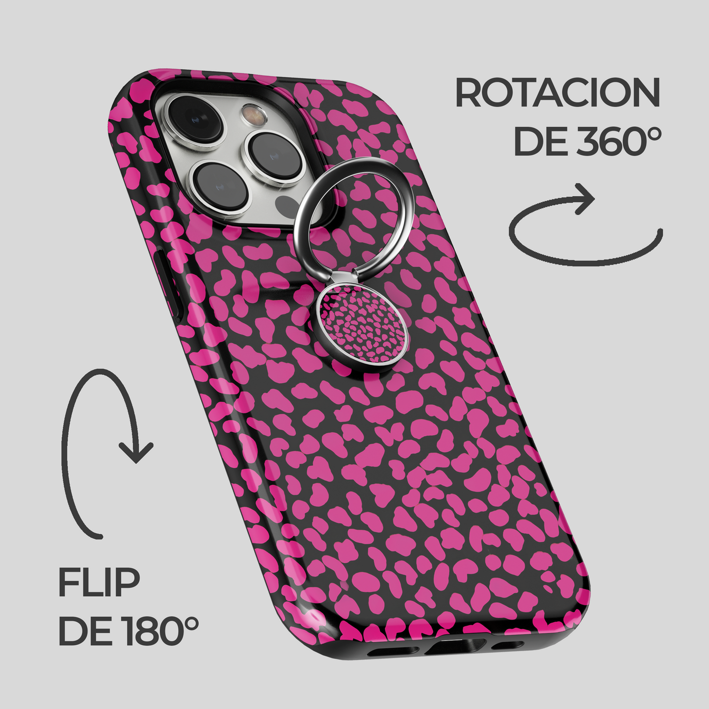 Soporte de anillo para celular Pink Noir